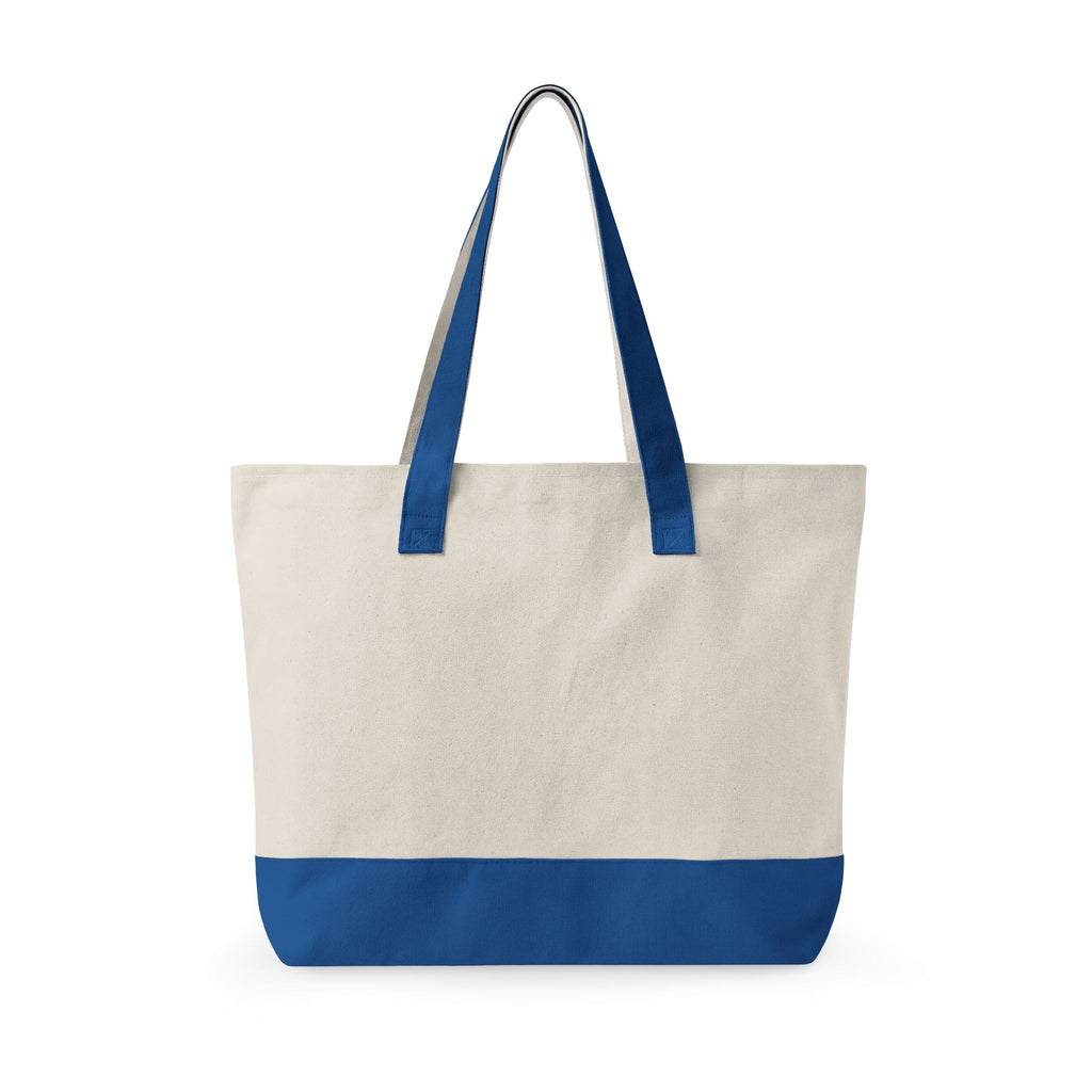 "Beach Bag / Beach Necessities" Zippered Canvas Tote, Summer Beach Tote Bag
