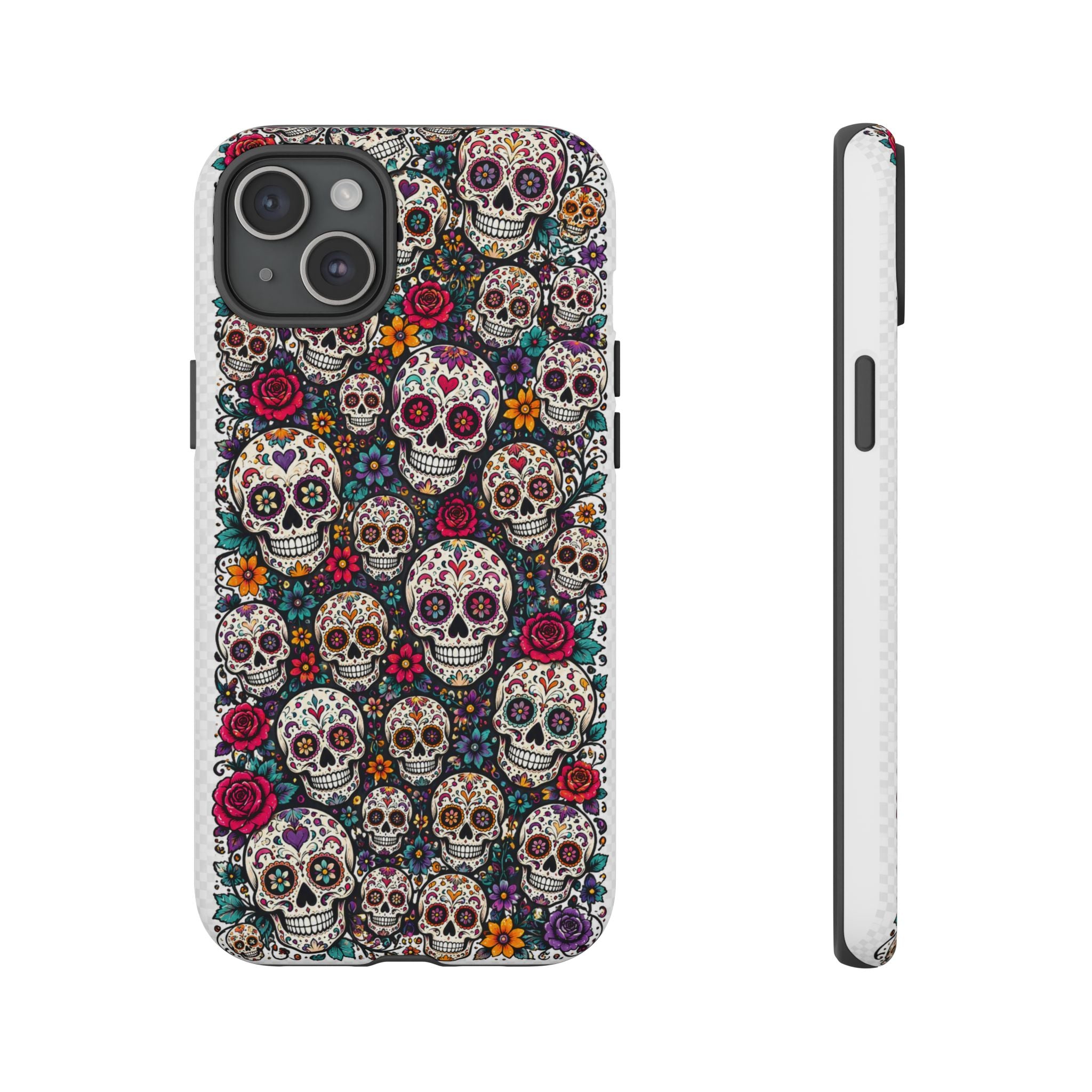 Sugar Skull Tough Phone Case — Floral Day of the Dead Protective Cover