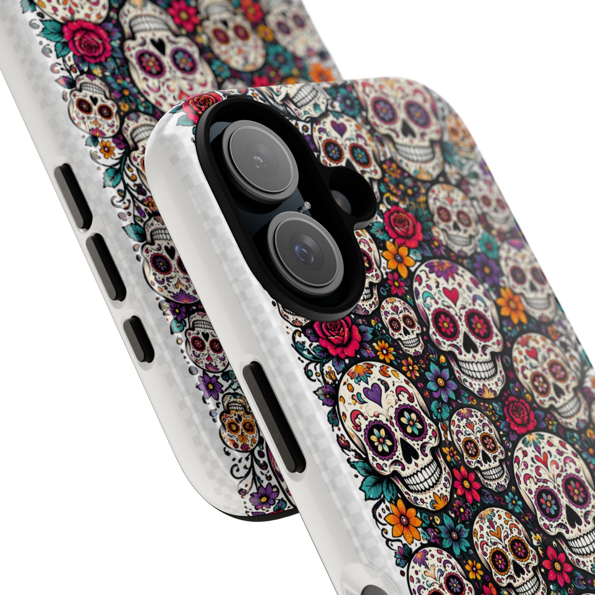 Sugar Skull Tough Phone Case — Floral Day of the Dead Protective Cover