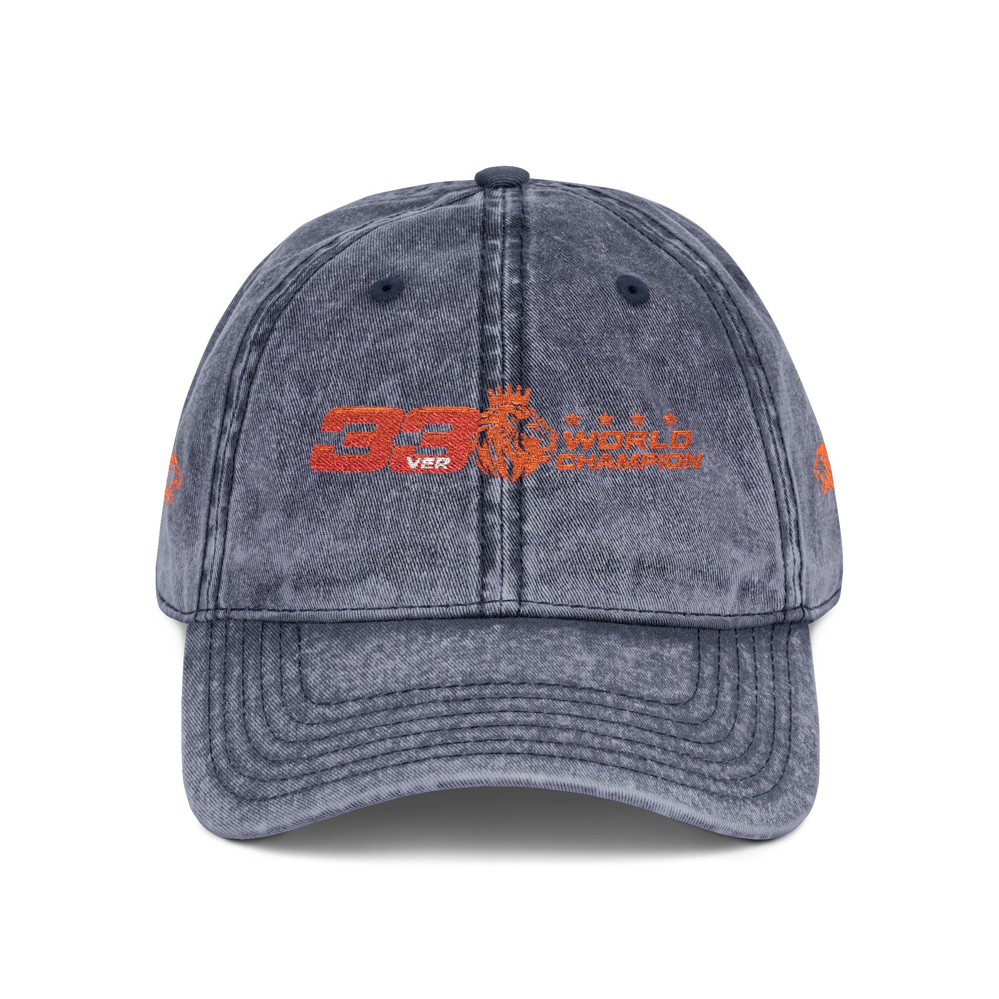 Unleash The Lion #33 Max Verstappen Vintage Embroidered Baseball Cap – Distressed Retro Logo Hat