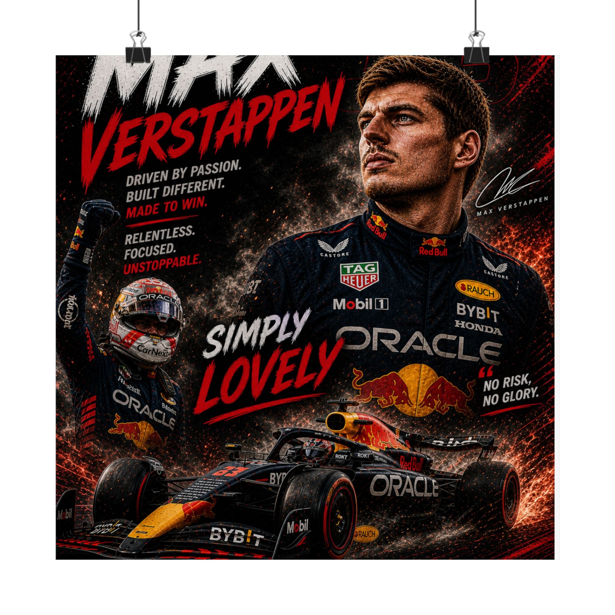 Max Verstappen Matte Poster — Vertical Racing Print
