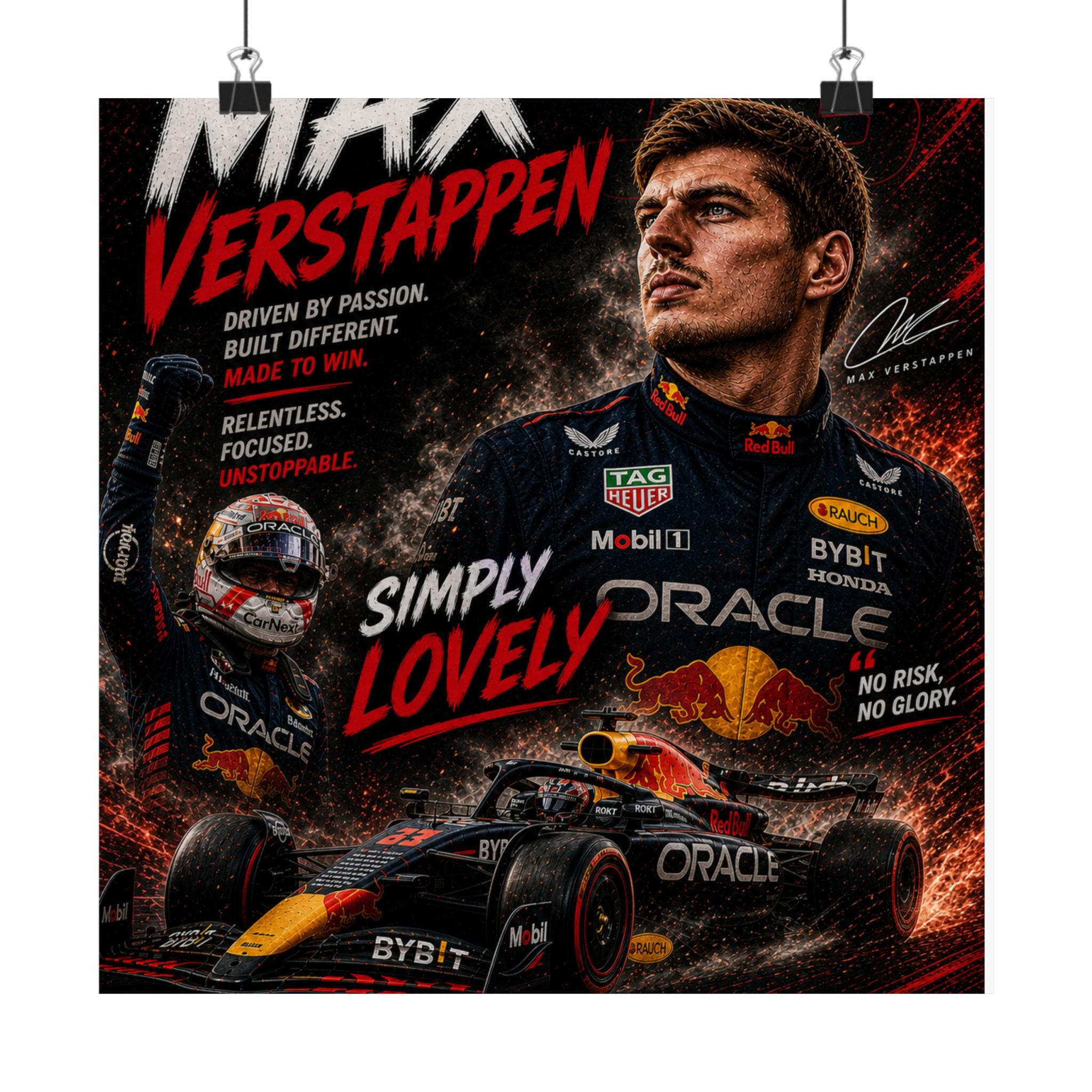 Max Verstappen Matte Poster — Vertical Racing Print