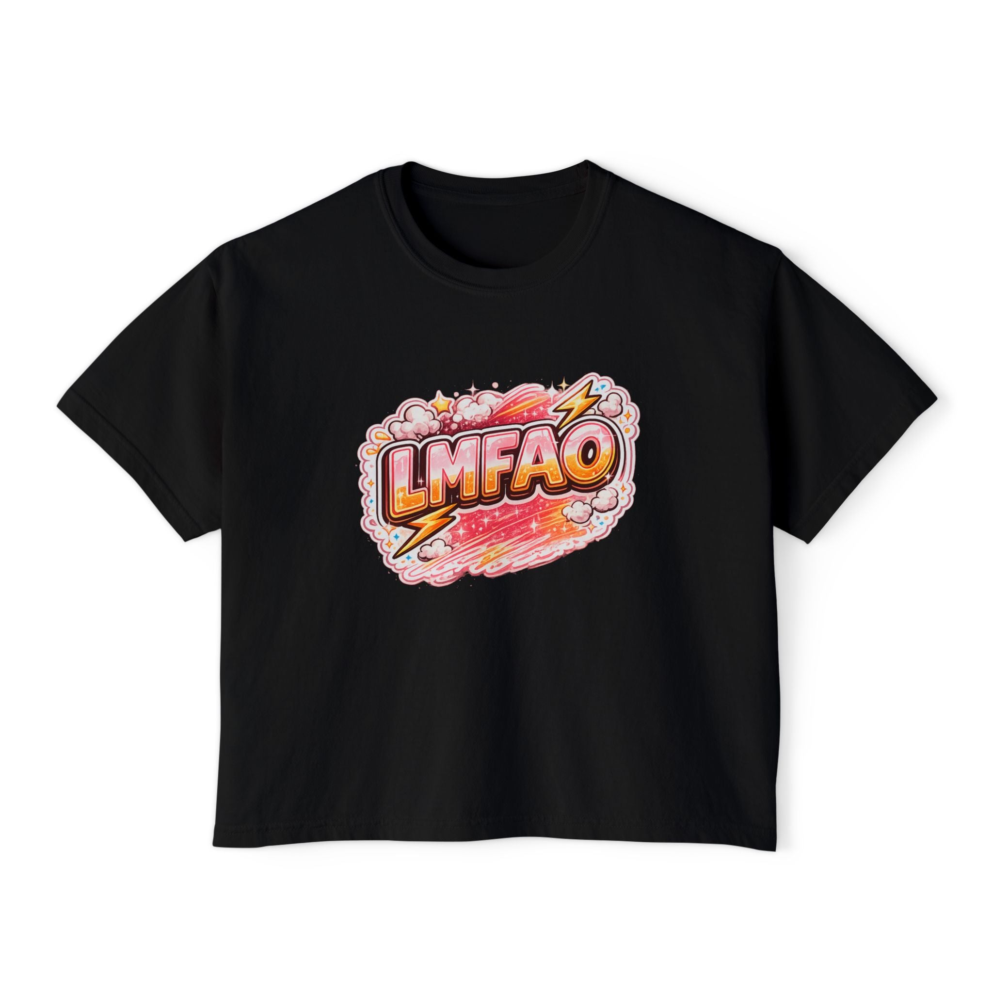 LMFAO Graphic Boxy Tee — Women's Casual Crop T‑Shirt