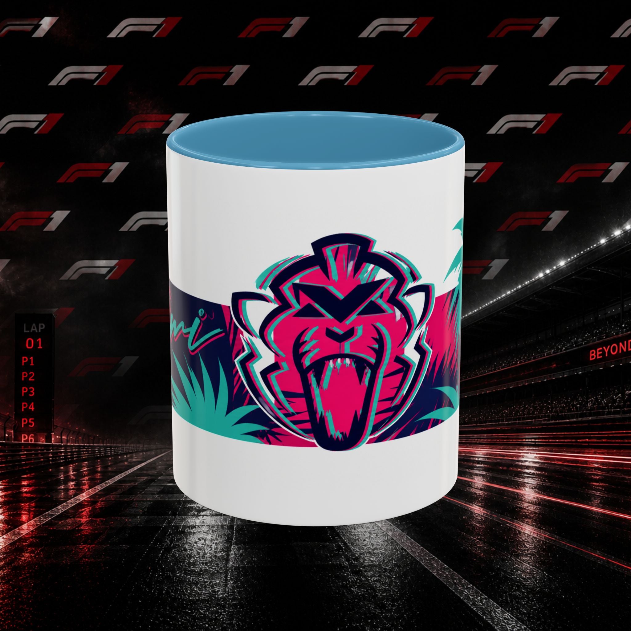 Verstappen Tropical Viper Accent Coffee Mug — Neon Palm Beach Design