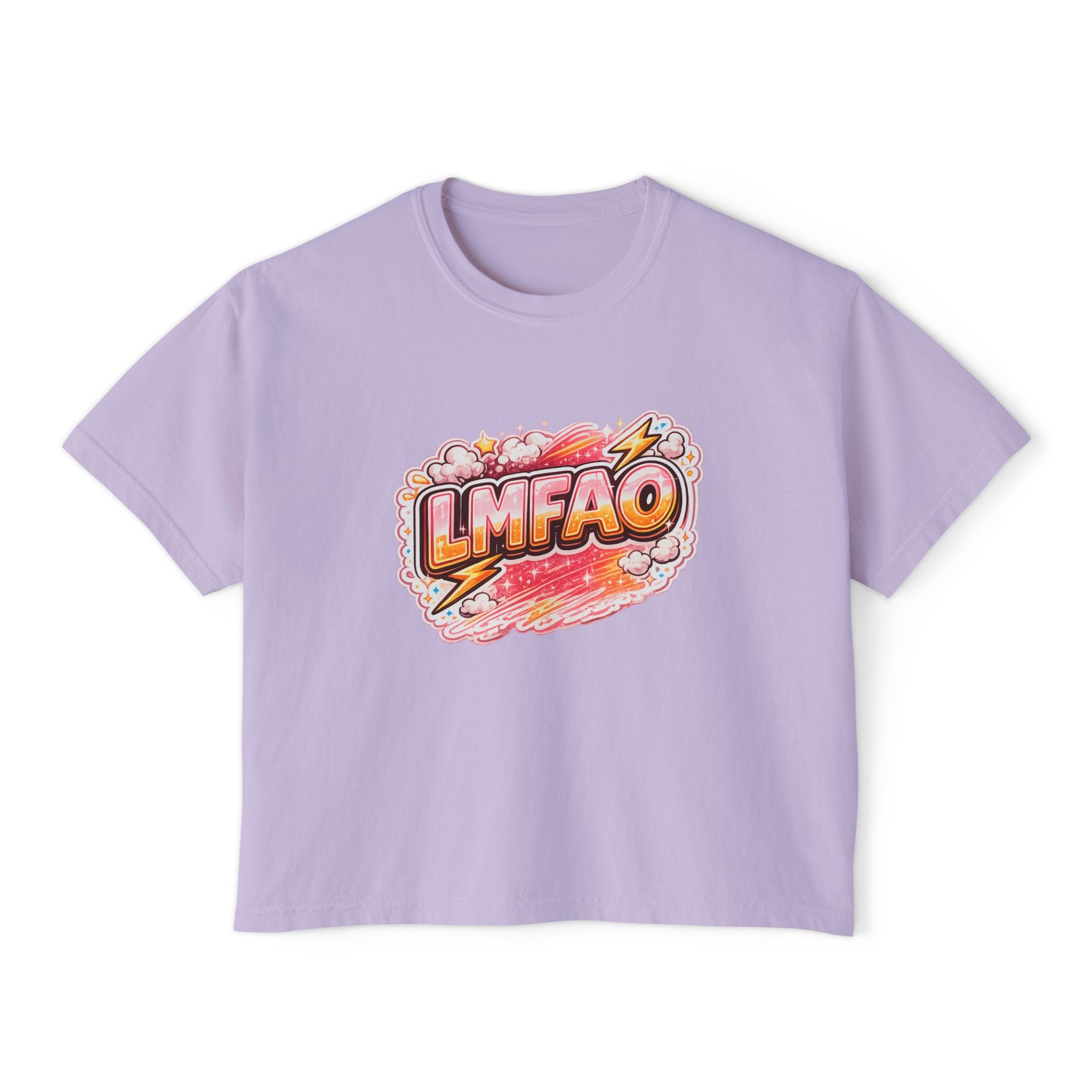 LMFAO Graphic Boxy Tee — Women's Casual Crop T‑Shirt