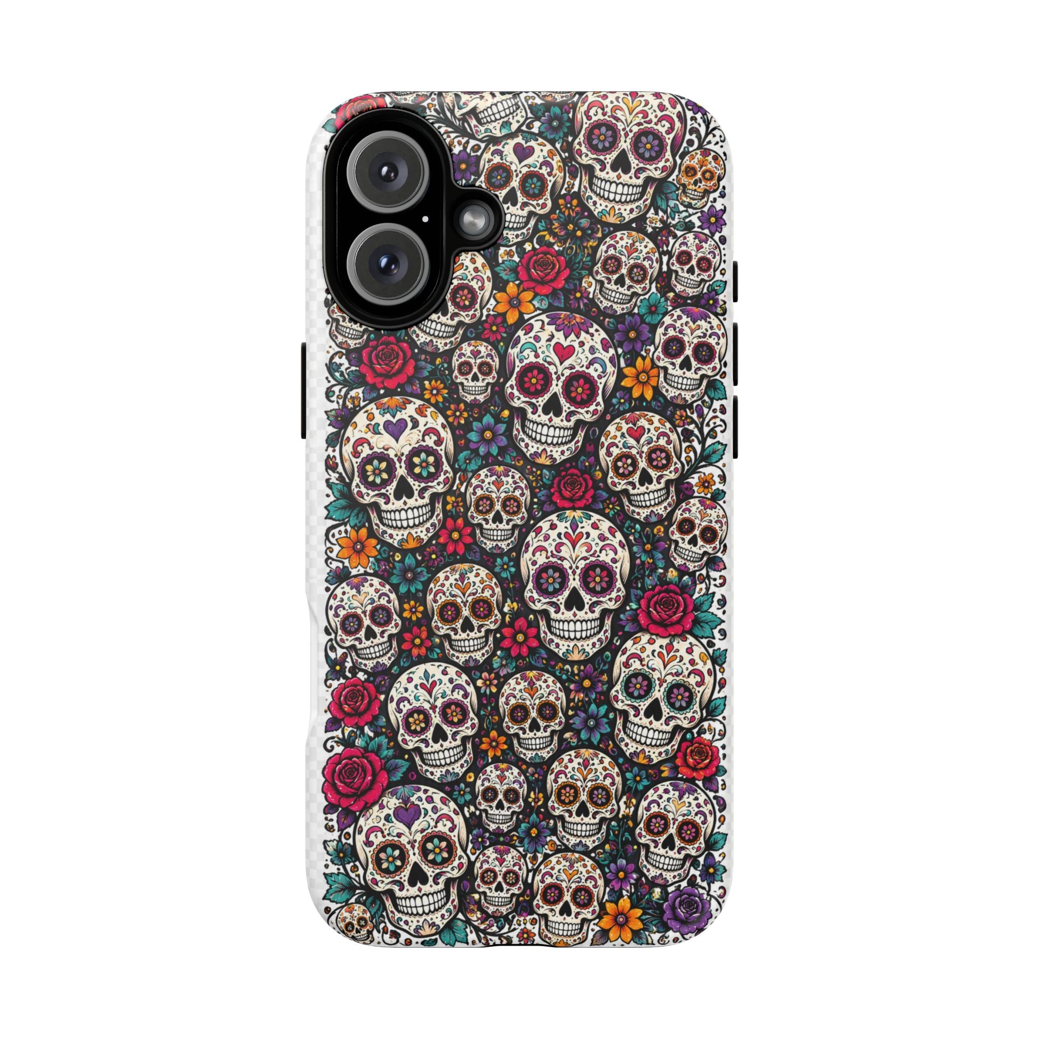 Sugar Skull Tough Phone Case — Floral Day of the Dead Protective Cover