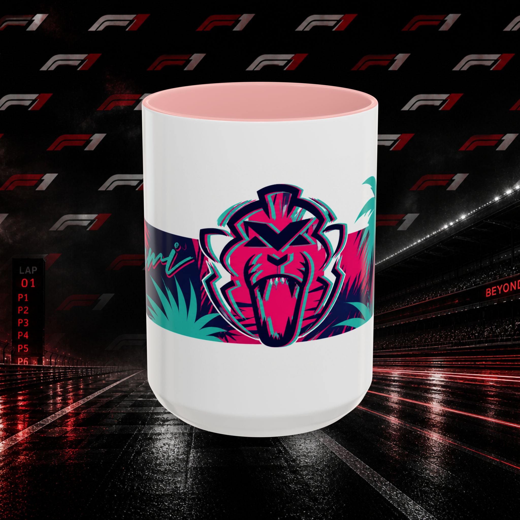 Verstappen Tropical Viper Accent Coffee Mug — Neon Palm Beach Design