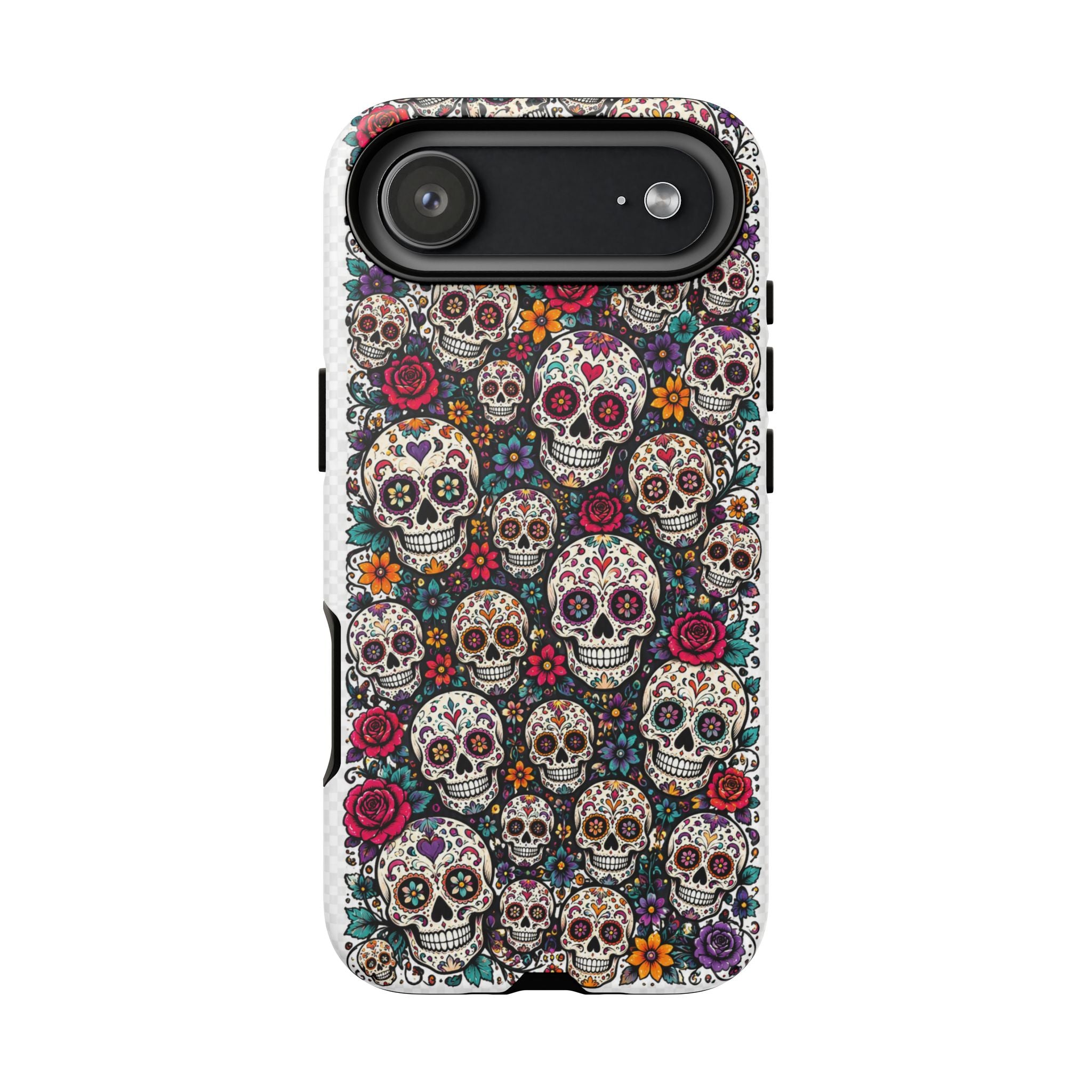 Sugar Skull Tough Phone Case — Floral Day of the Dead Protective Cover