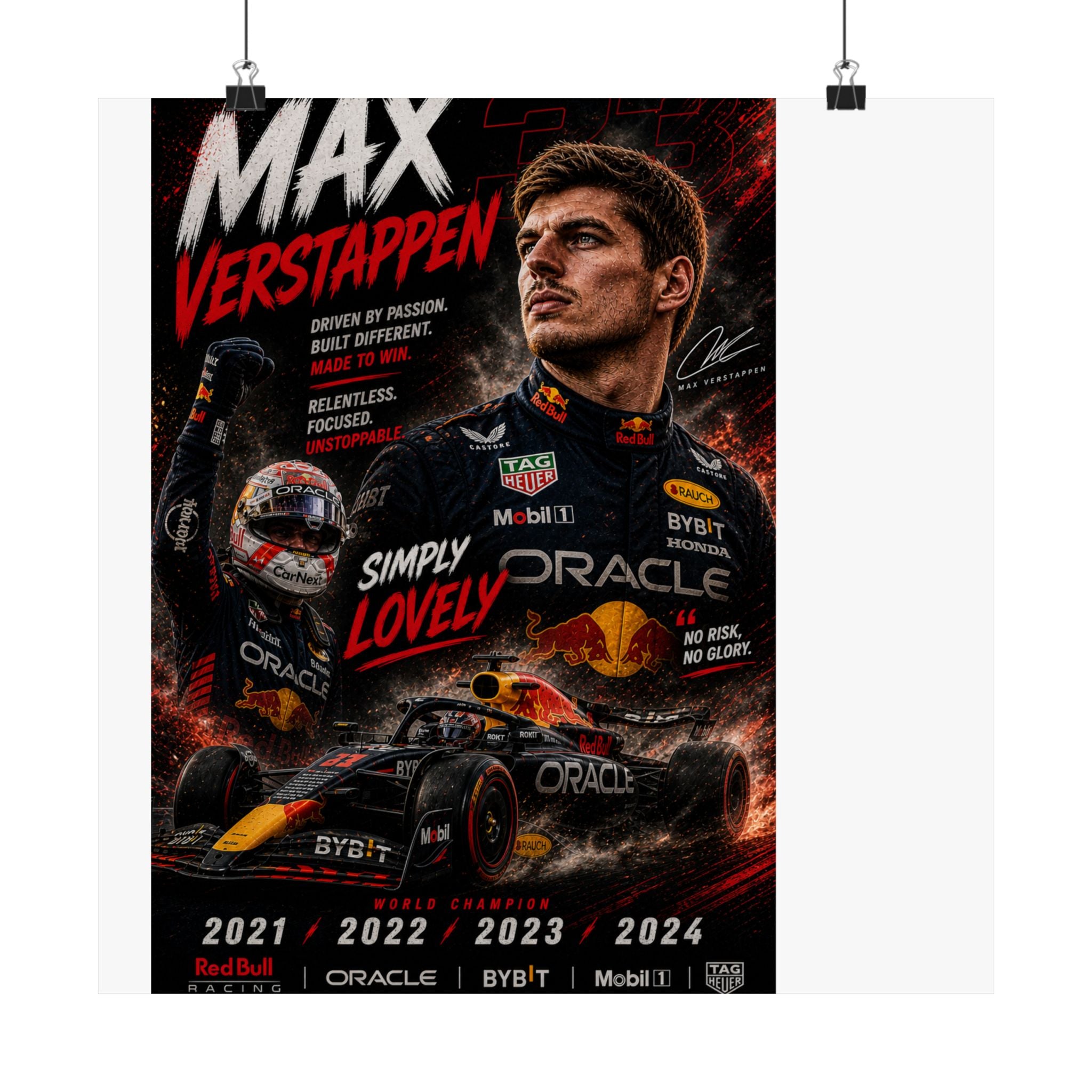 Max Verstappen Matte Poster — Vertical Racing Print