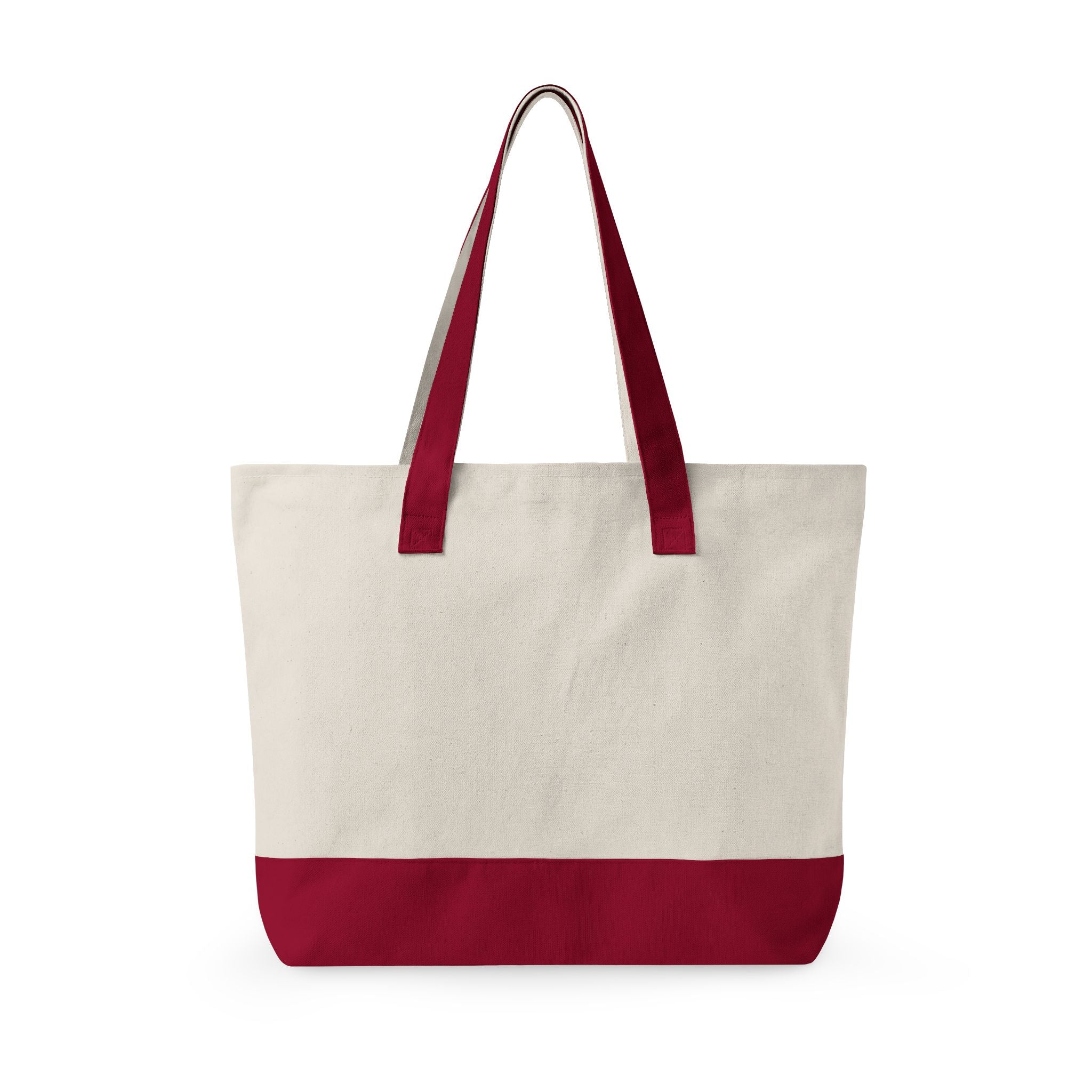 "Beach Bag / Beach Necessities" Zippered Canvas Tote, Summer Beach Tote Bag