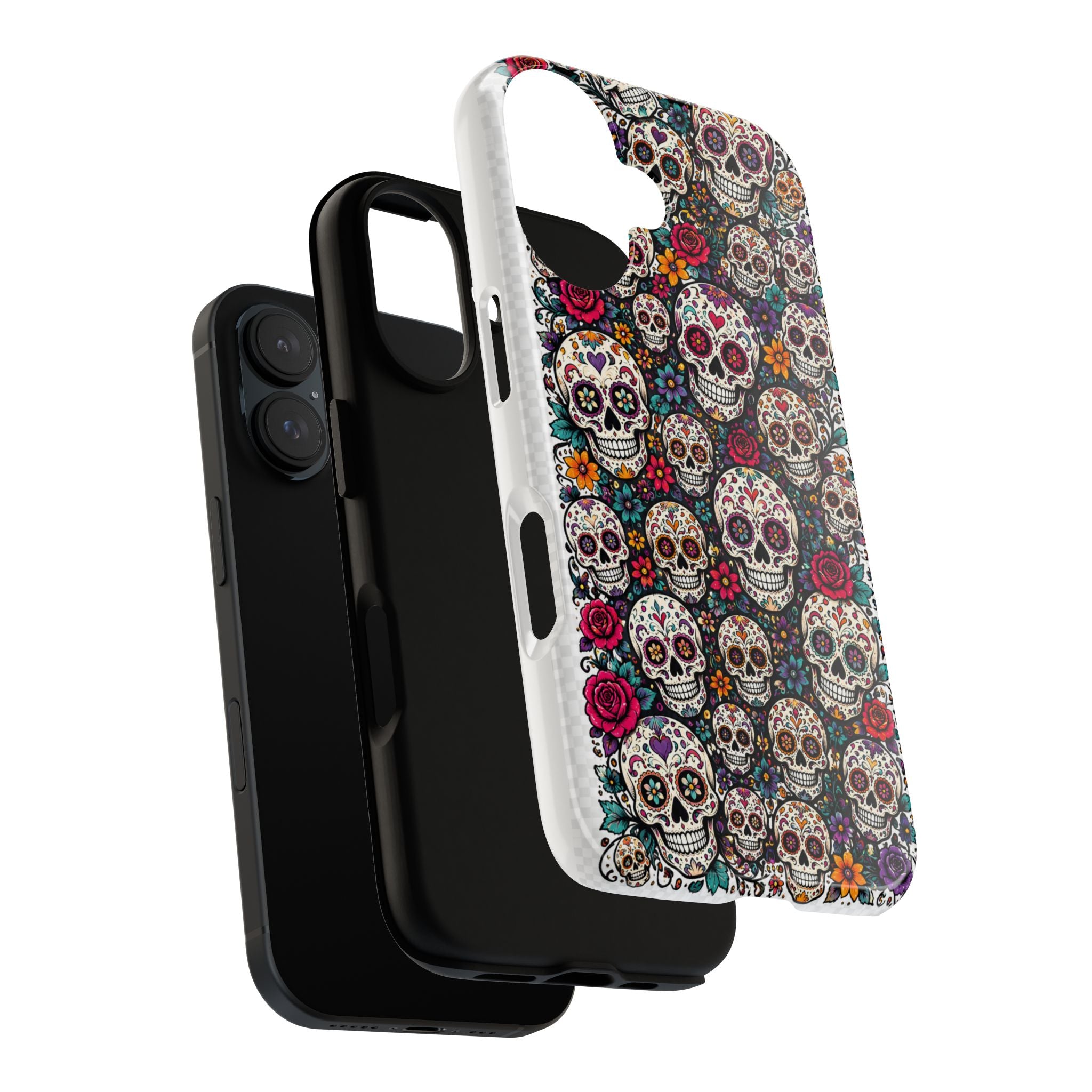 Sugar Skull Tough Phone Case — Floral Day of the Dead Protective Cover