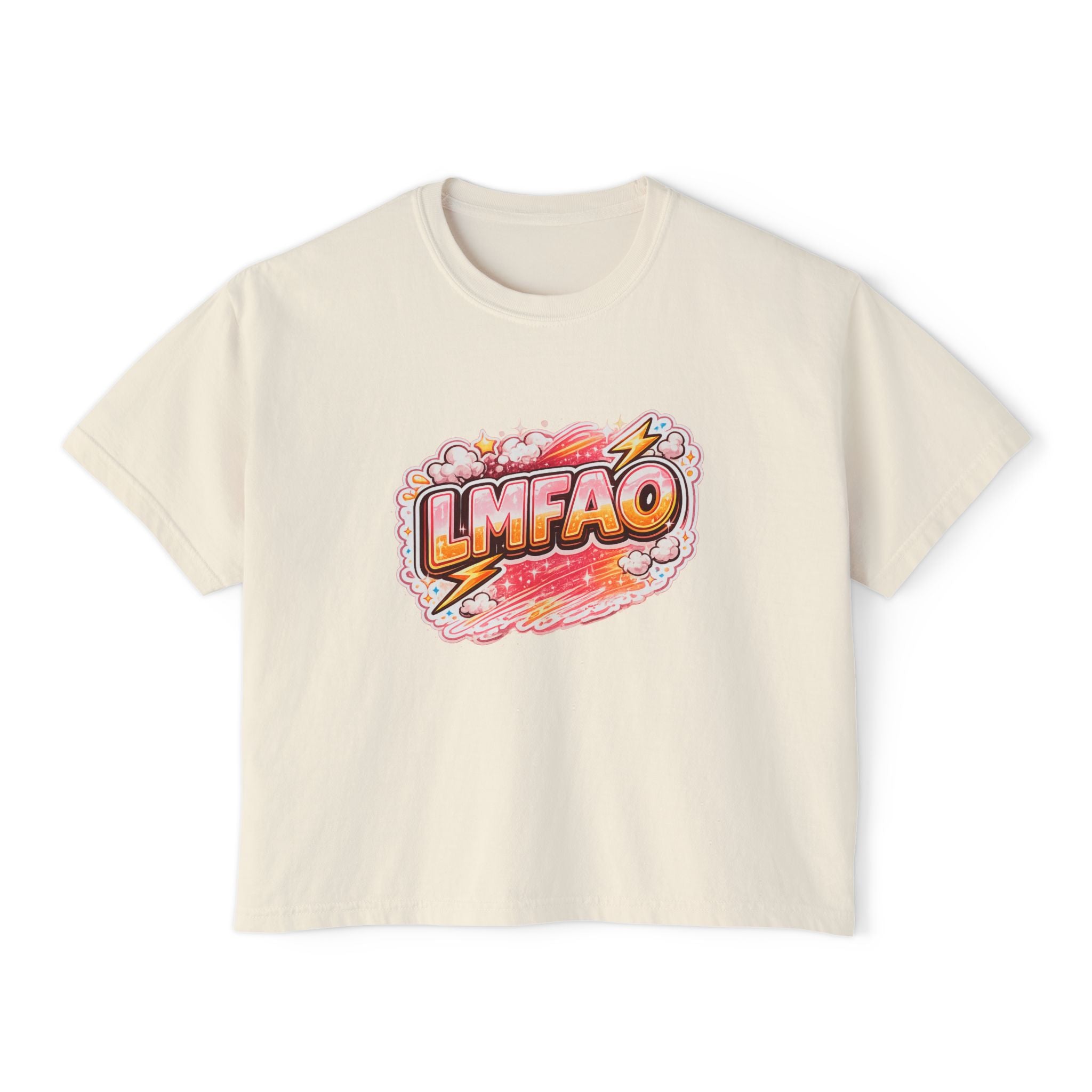 LMFAO Graphic Boxy Tee — Women's Casual Crop T‑Shirt