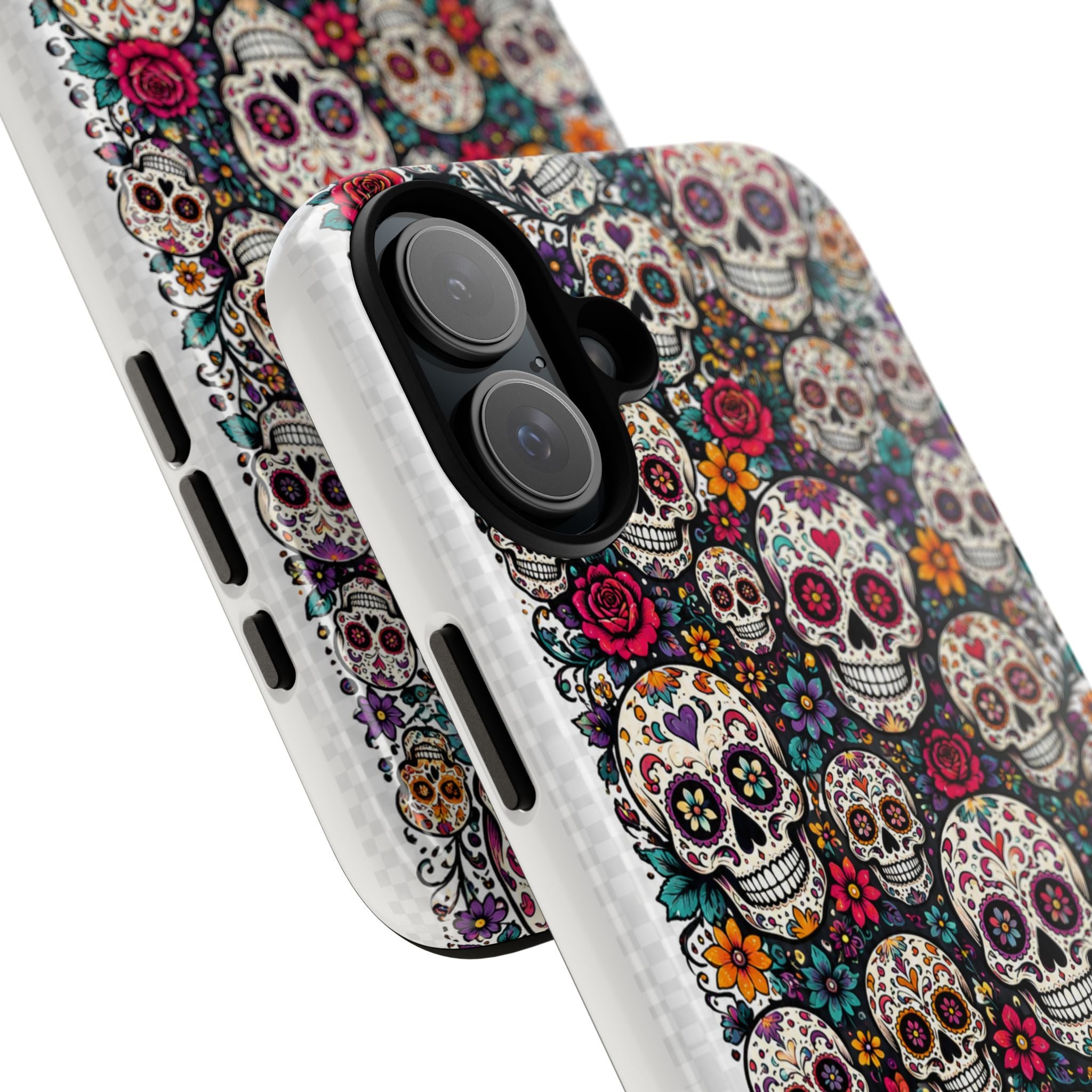 Sugar Skull Tough Phone Case — Floral Day of the Dead Protective Cover
