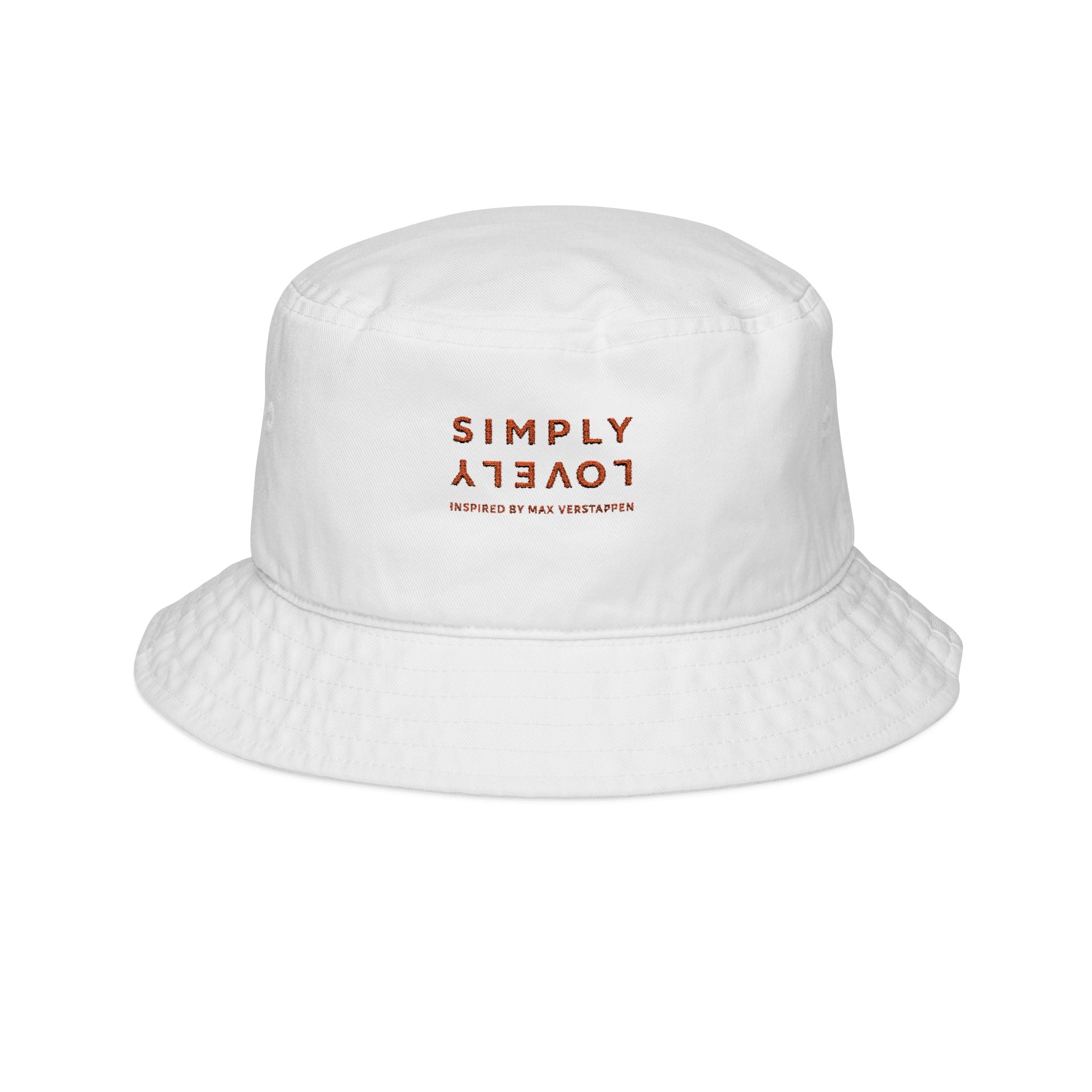 Simply Lovely Embroidered Bucket Hat — Minimal Retro Logo Sun Hat