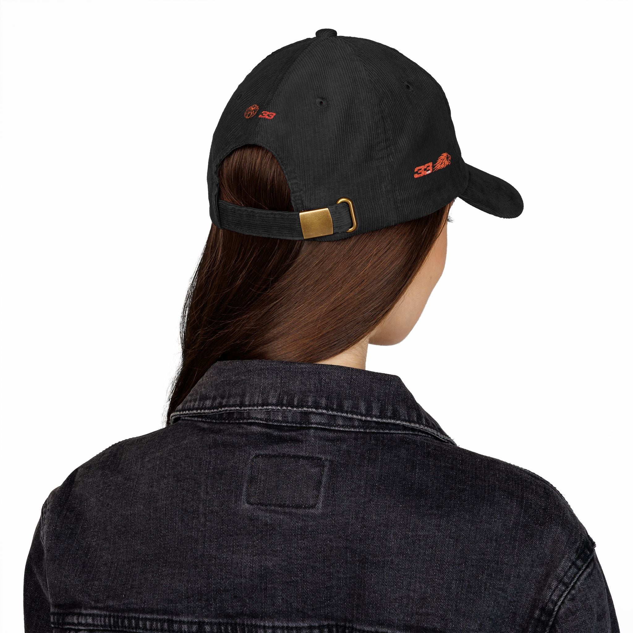 'Unleash the Lion #33' Embroidered Patch Corduroy Vintage Cap