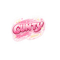 Edgy Pink Glitter "Cunty" Kiss-Cut Sticker