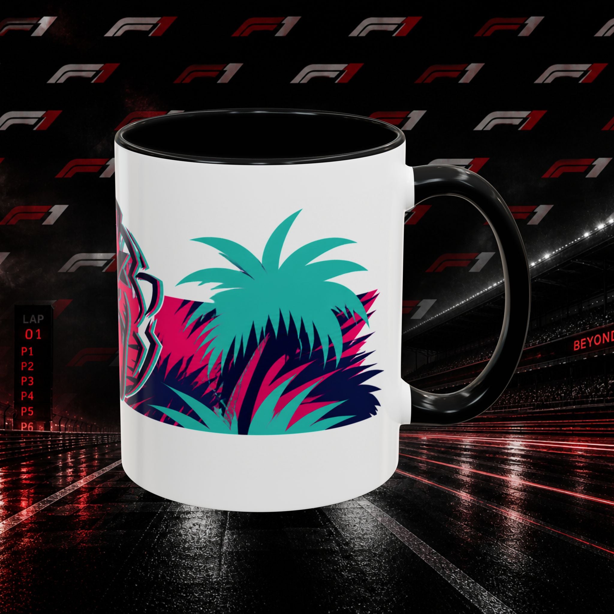 Verstappen Tropical Viper Accent Coffee Mug — Neon Palm Beach Design
