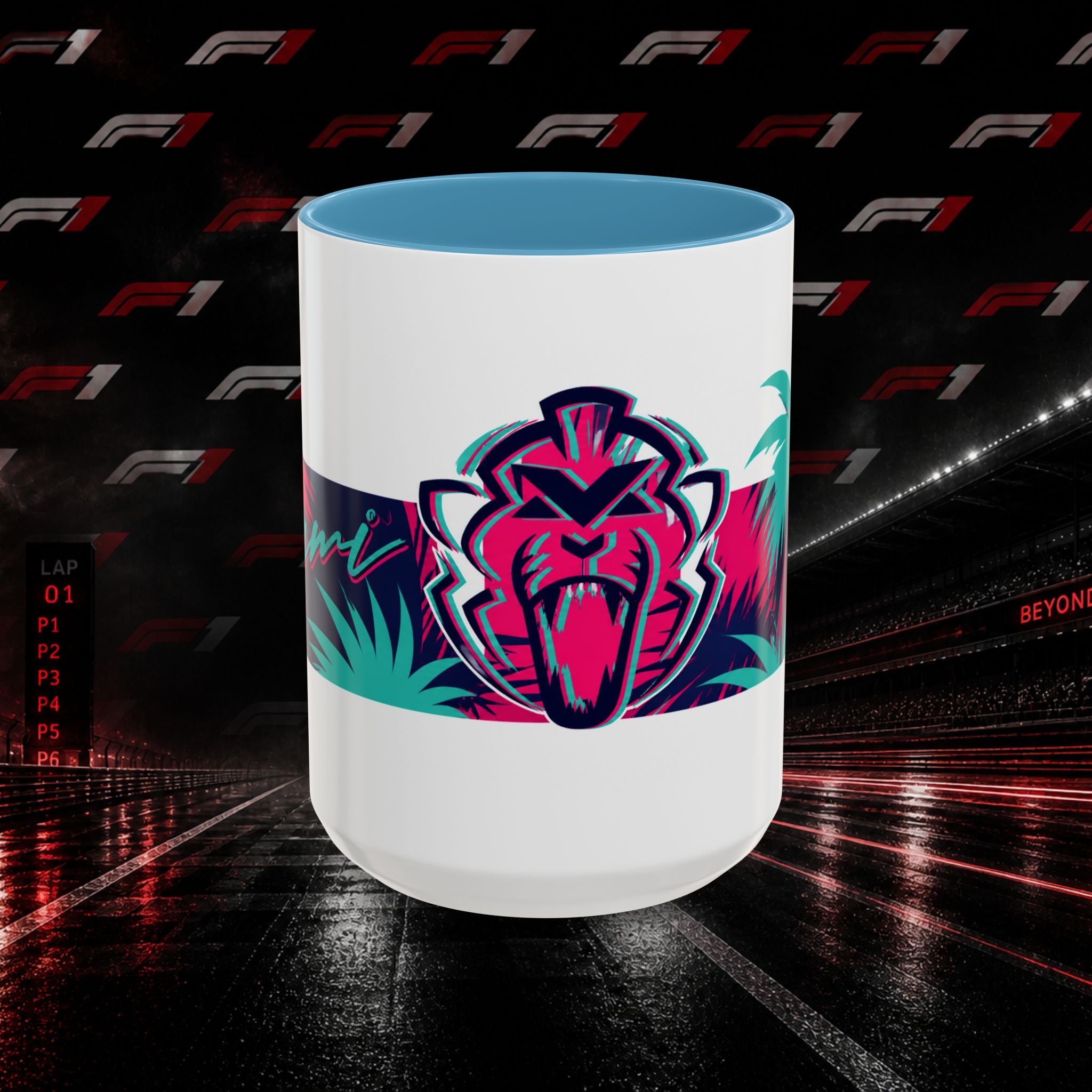Verstappen Tropical Viper Accent Coffee Mug — Neon Palm Beach Design
