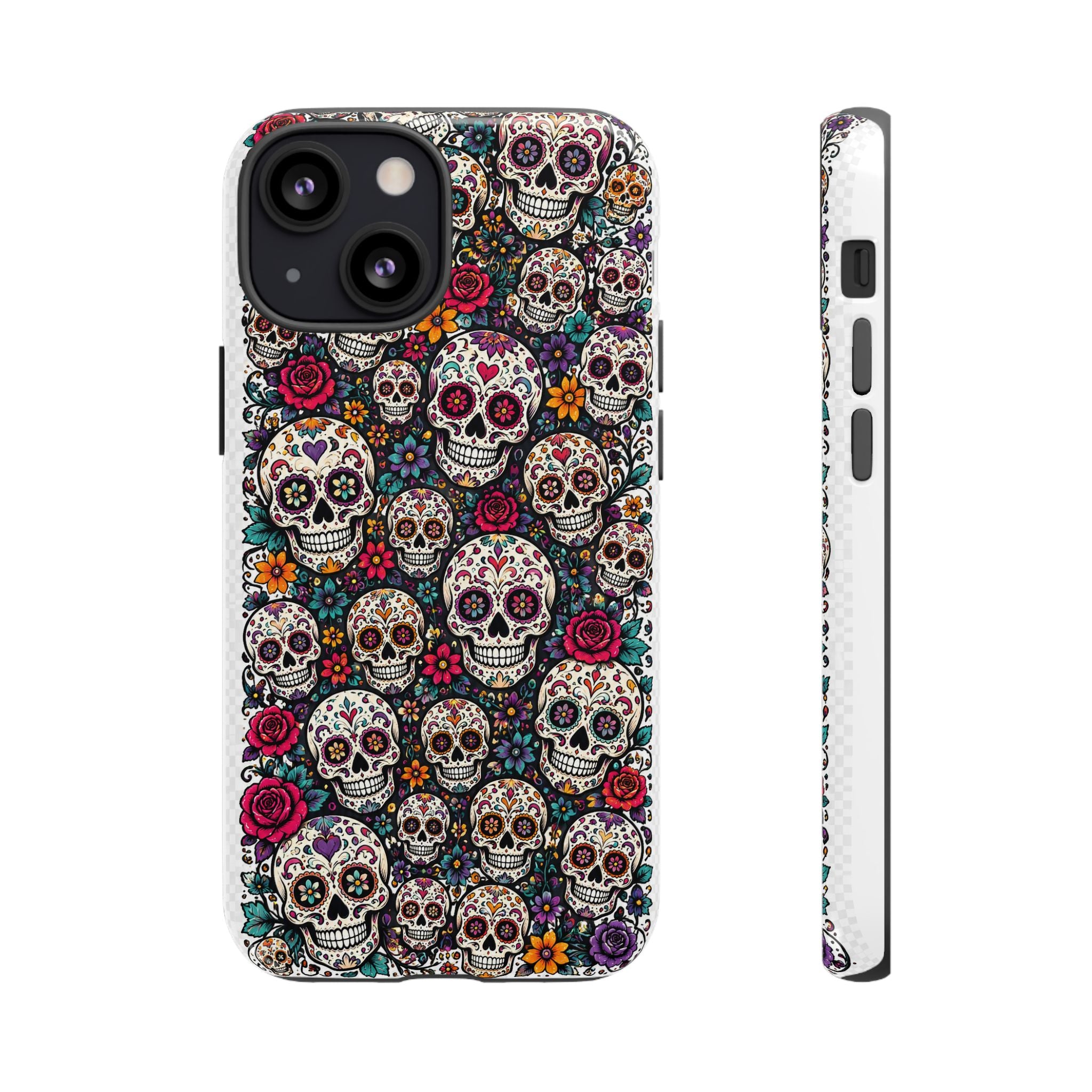 Sugar Skull Tough Phone Case — Floral Day of the Dead Protective Cover