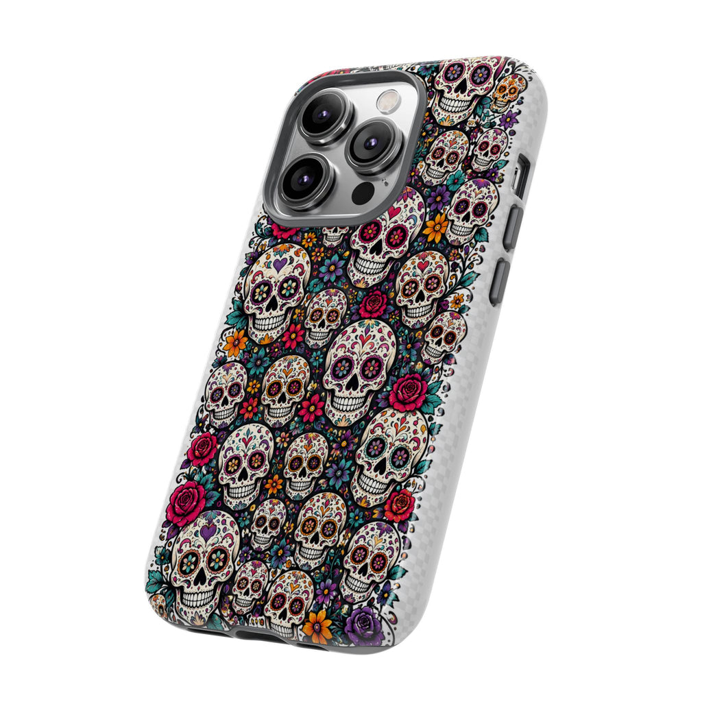 Sugar Skull Tough Phone Case — Floral Day of the Dead Protective Cover