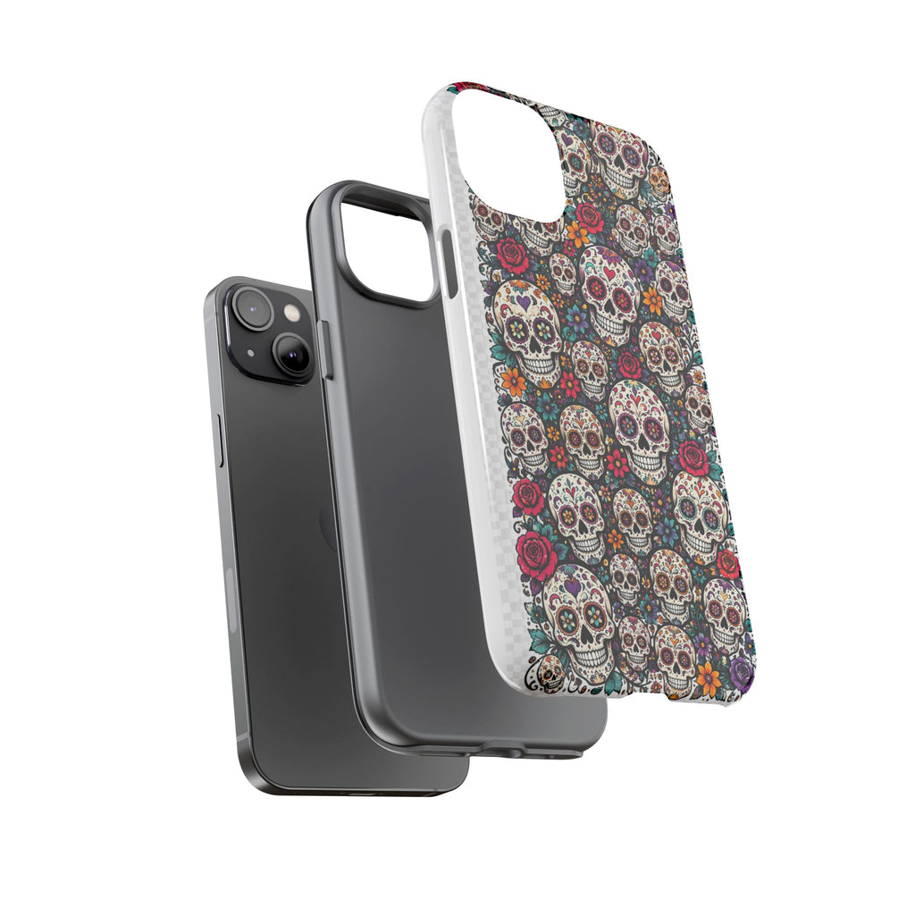 Sugar Skull Tough Phone Case — Floral Day of the Dead Protective Cover