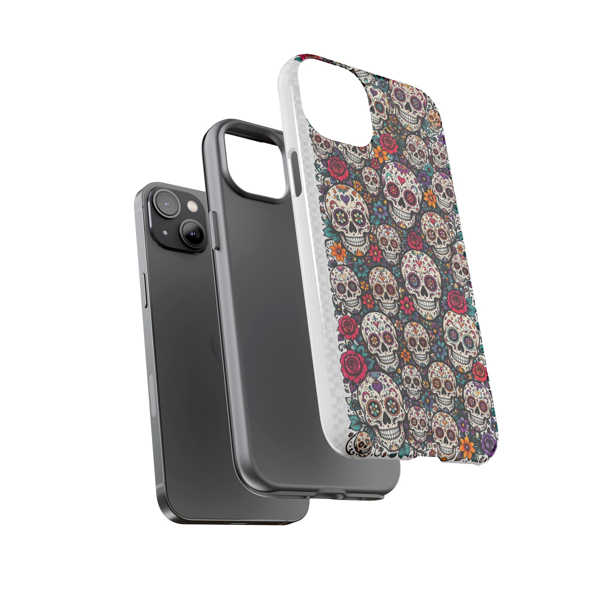 Sugar Skull Tough Phone Case — Floral Day of the Dead Protective Cover