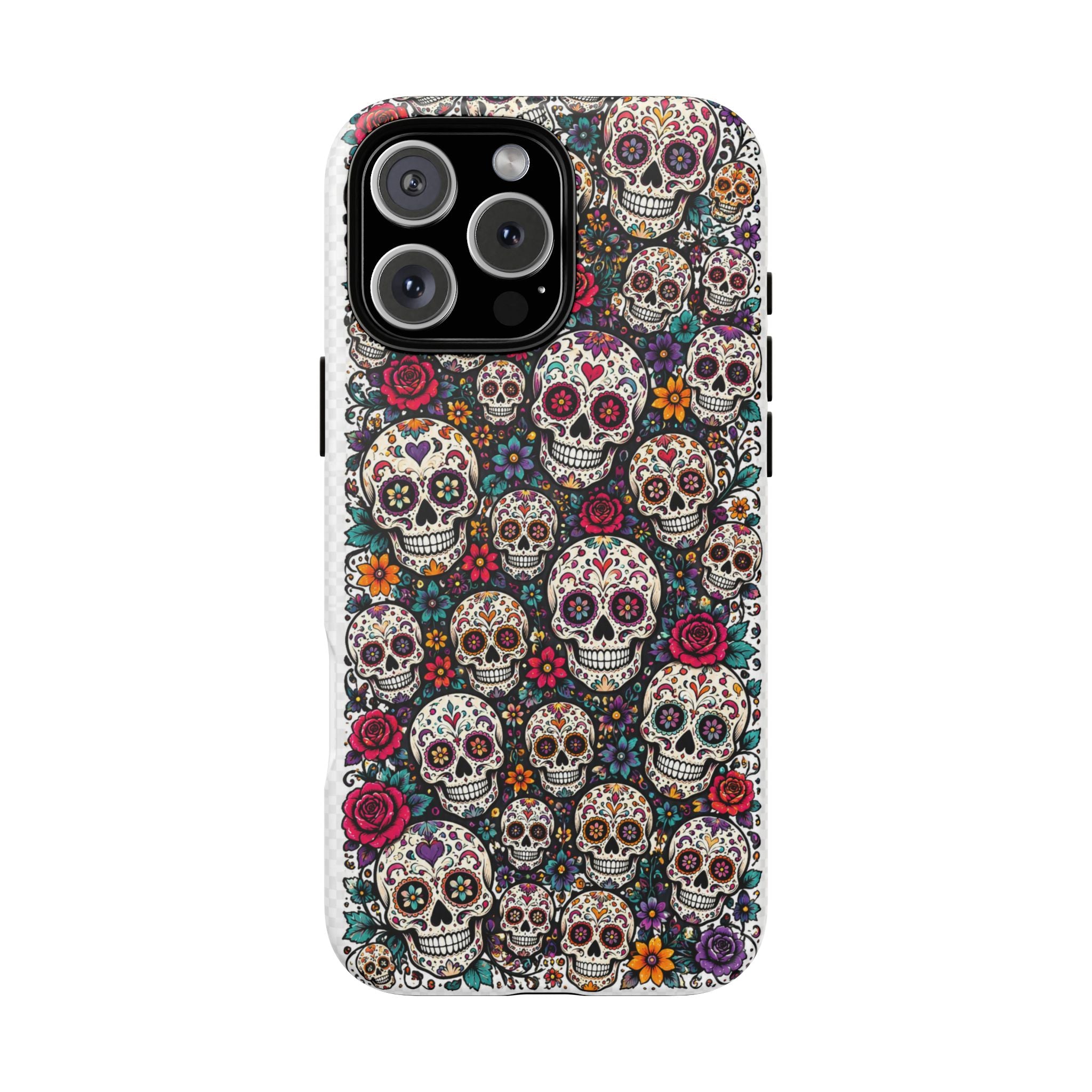 Sugar Skull Tough Phone Case — Floral Day of the Dead Protective Cover