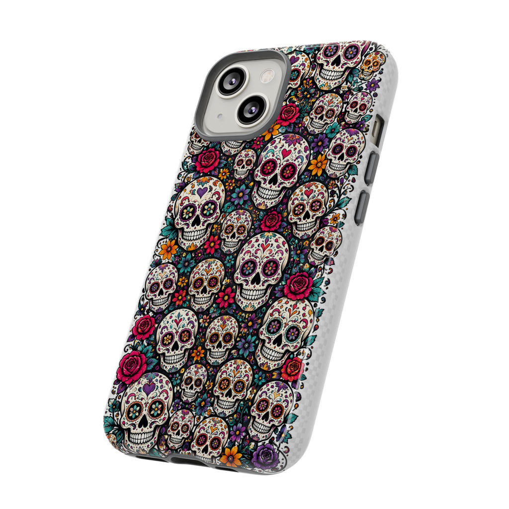Sugar Skull Tough Phone Case — Floral Day of the Dead Protective Cover