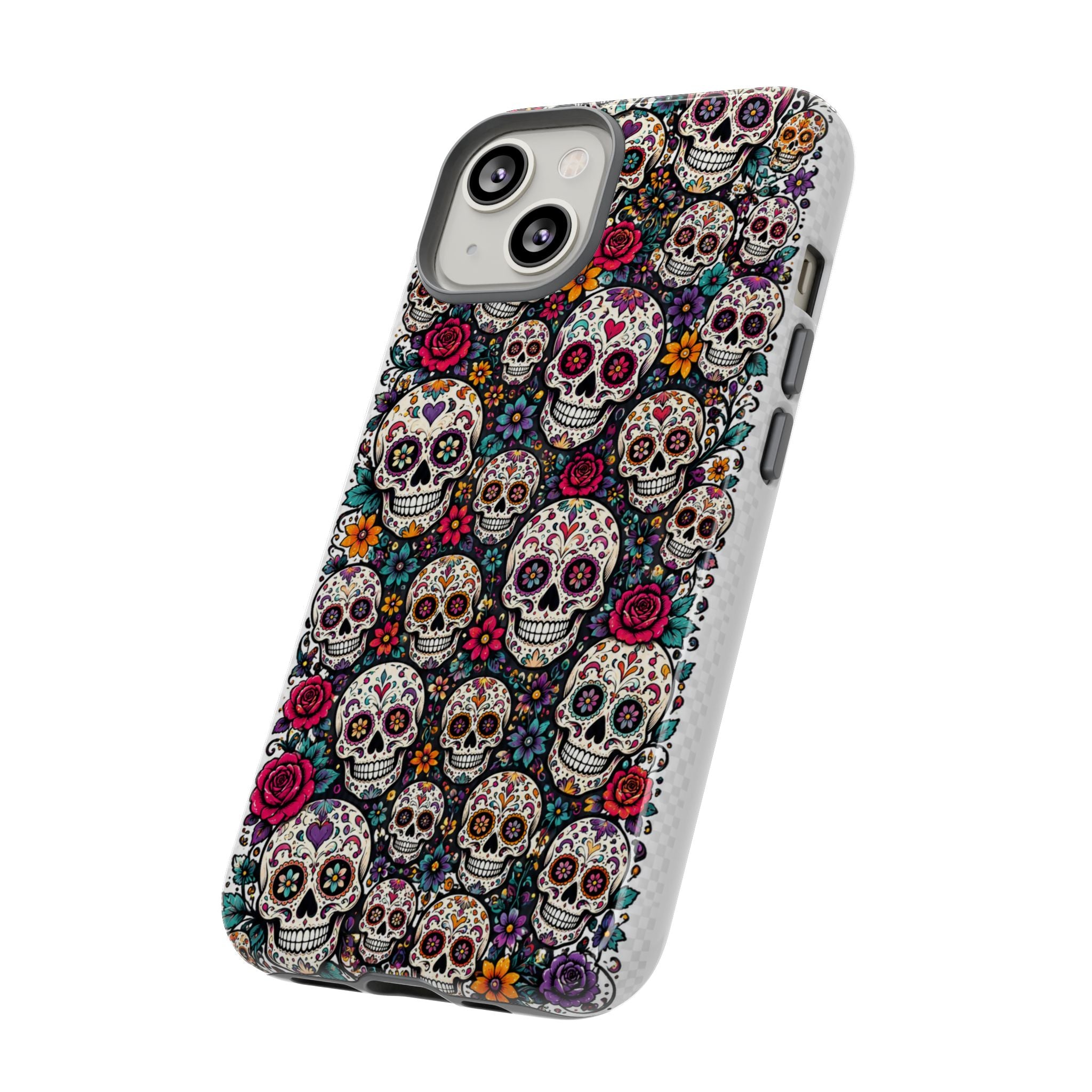 Sugar Skull Tough Phone Case — Floral Day of the Dead Protective Cover