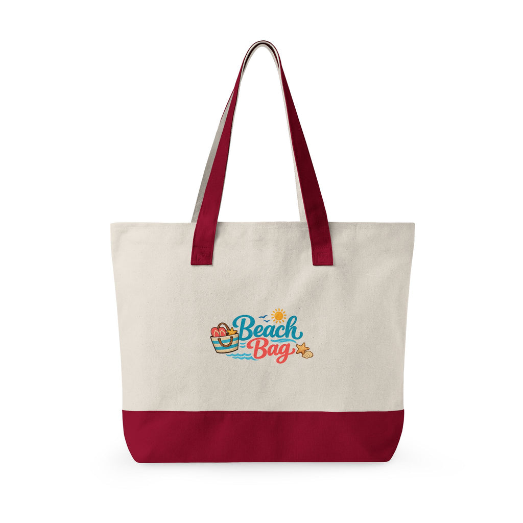 Floral Sugar Skull & 'Beach Bag' Zippered Tote