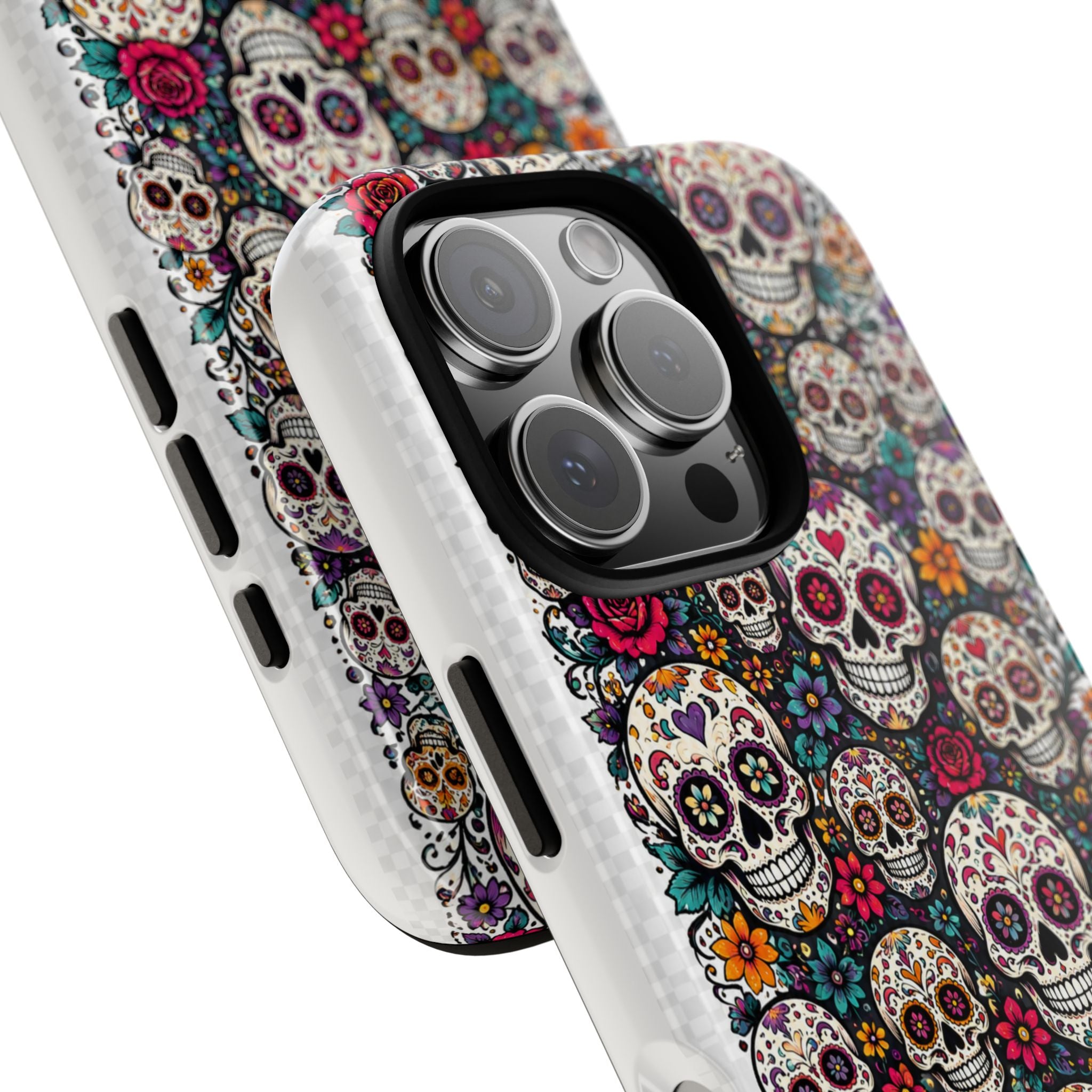 Sugar Skull Tough Phone Case — Floral Day of the Dead Protective Cover