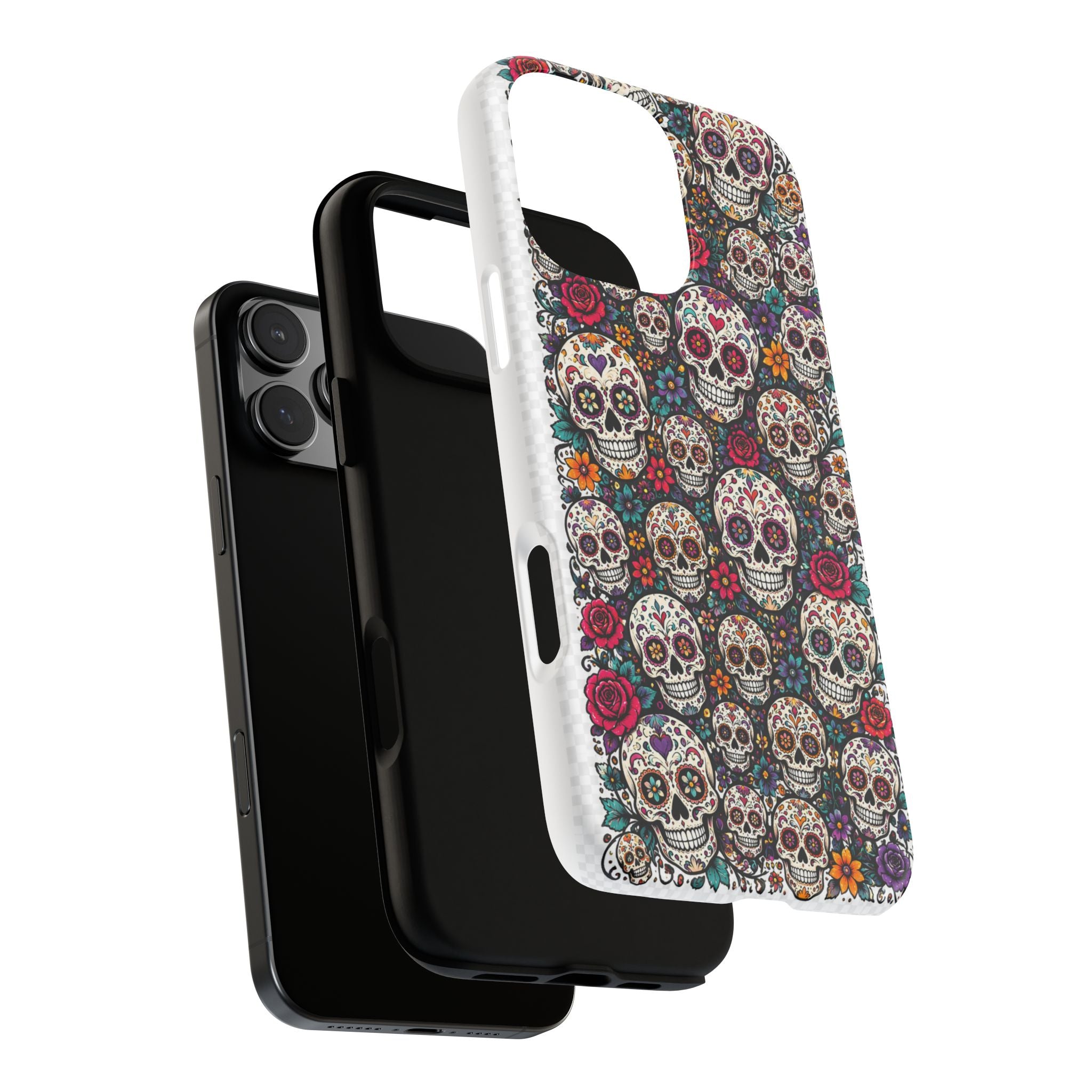 Sugar Skull Tough Phone Case — Floral Day of the Dead Protective Cover