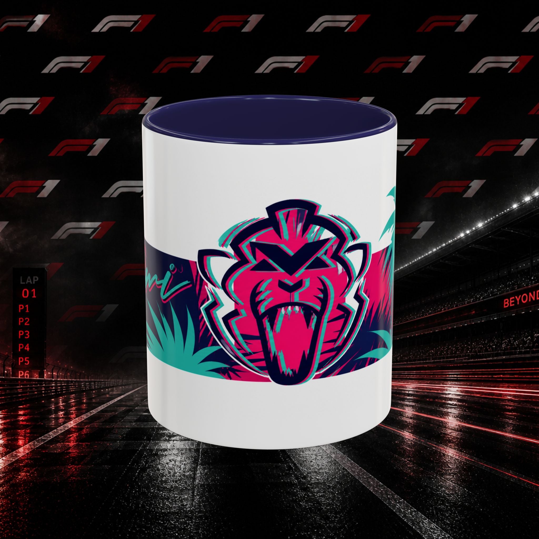 Verstappen Tropical Viper Accent Coffee Mug — Neon Palm Beach Design