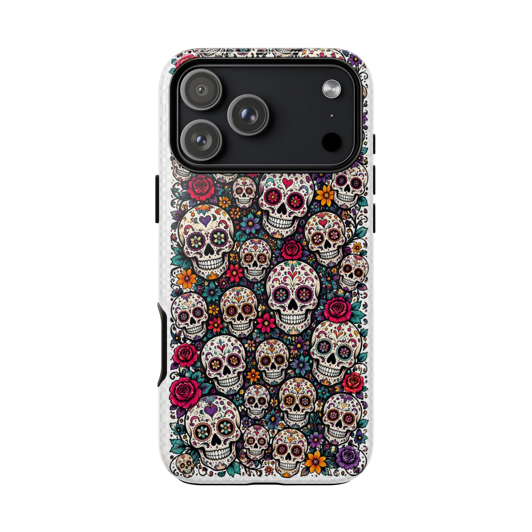 Sugar Skull Tough Phone Case — Floral Day of the Dead Protective Cover