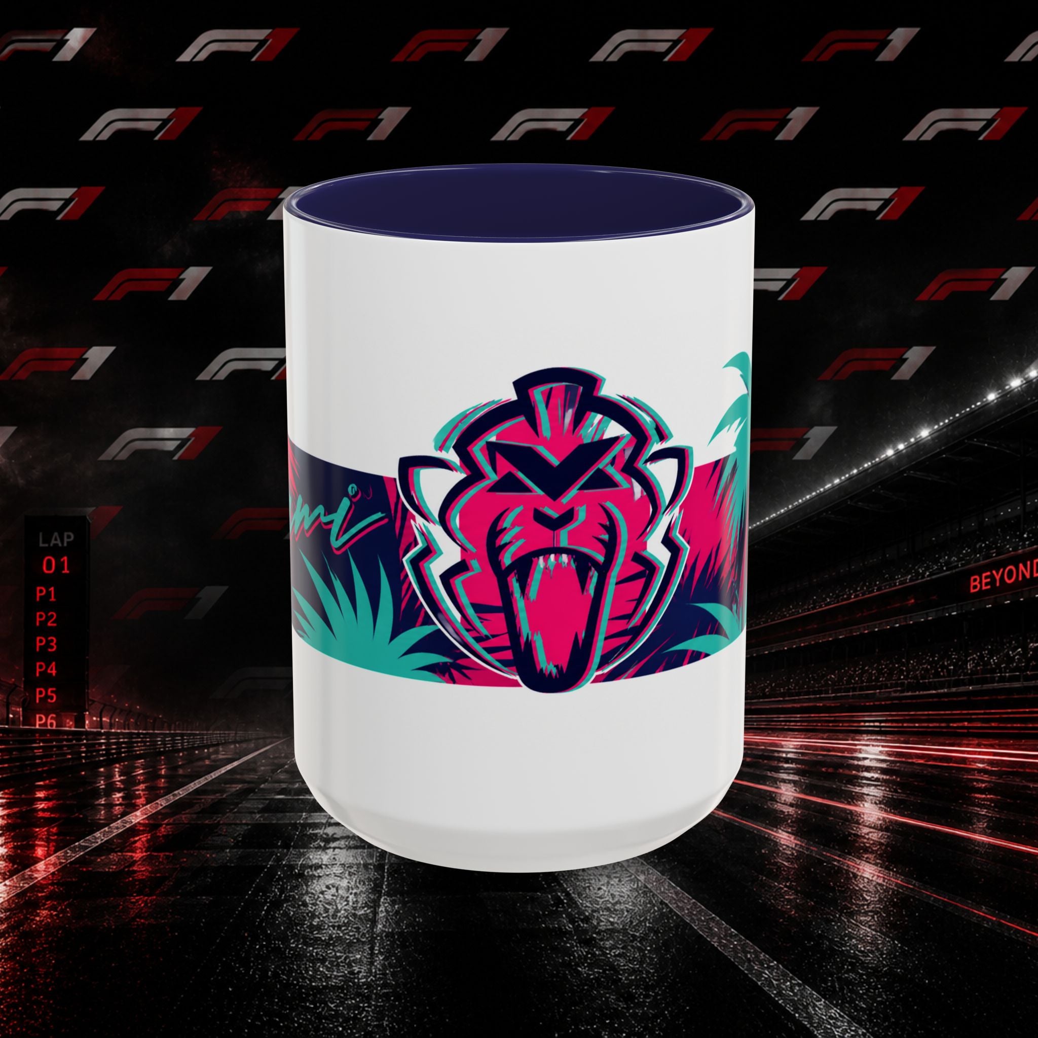 Verstappen Tropical Viper Accent Coffee Mug — Neon Palm Beach Design