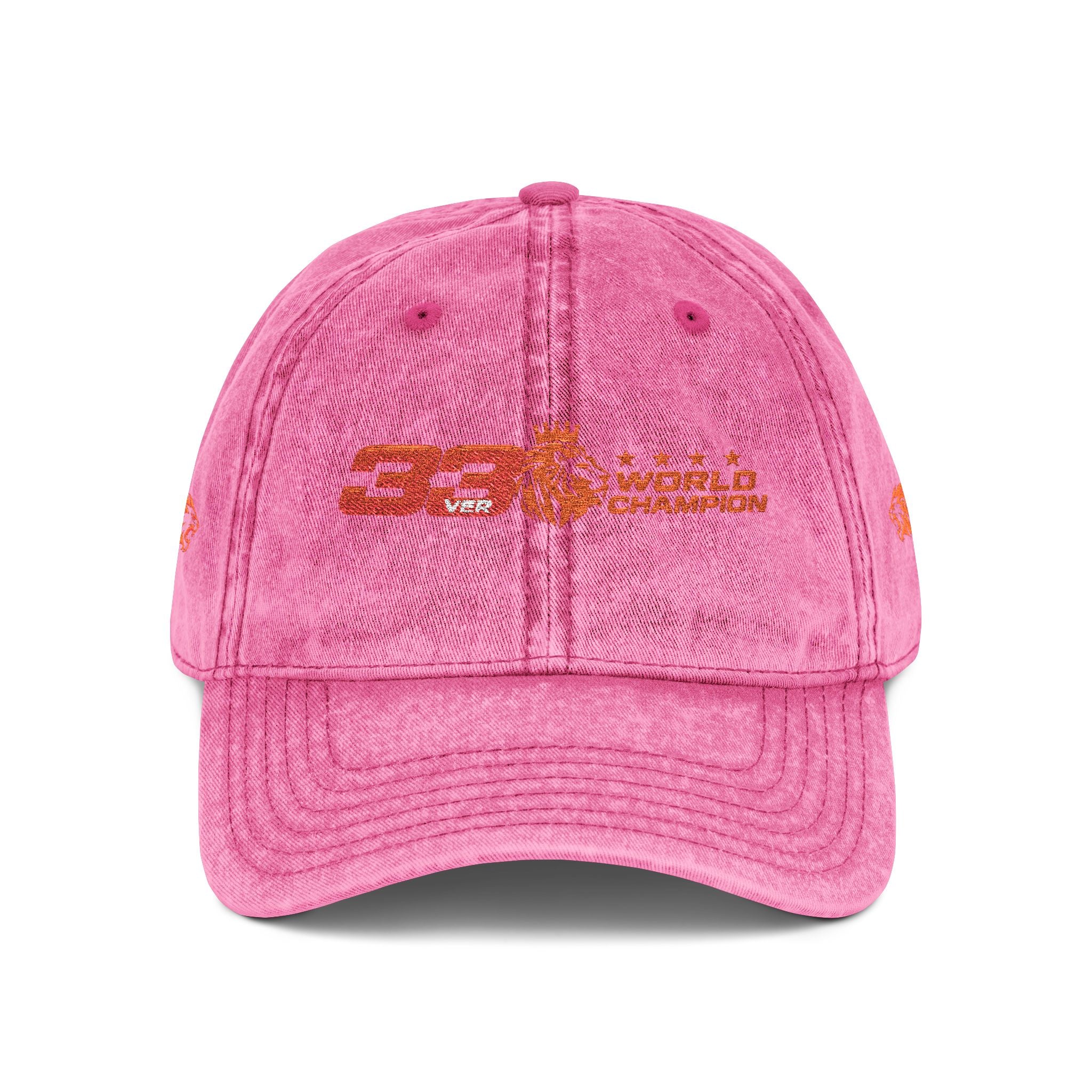 Unleash The Lion #33 Max Verstappen Vintage Embroidered Baseball Cap – Distressed Retro Logo Hat