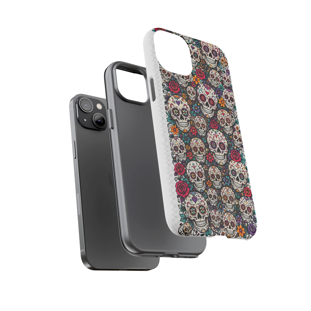 Sugar Skull Tough Phone Case — Floral Day of the Dead Protective Cover