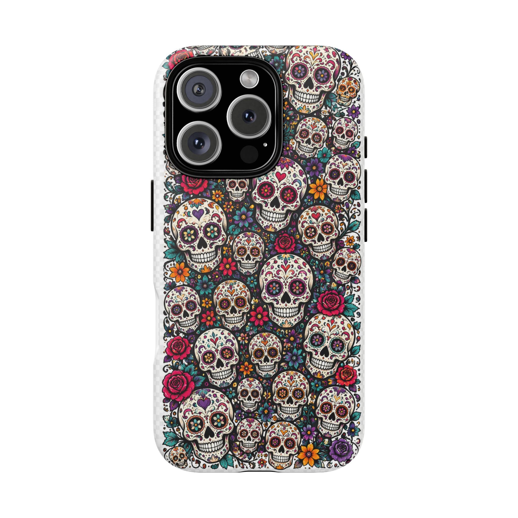 Sugar Skull Tough Phone Case — Floral Day of the Dead Protective Cover