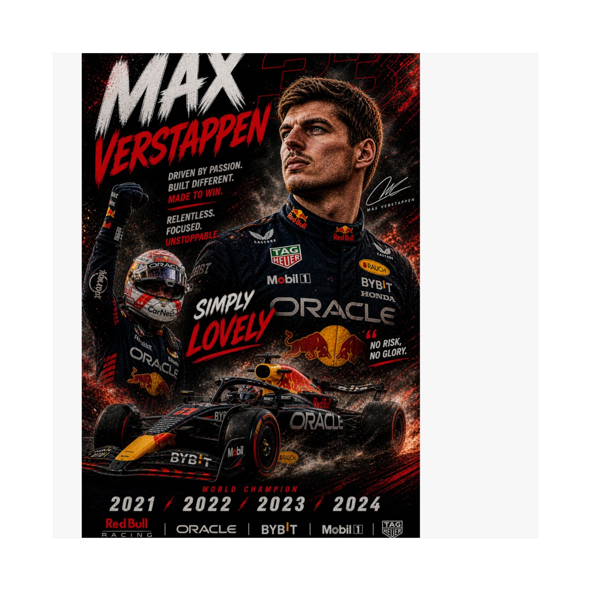 Max Verstappen Matte Poster — Vertical Racing Print