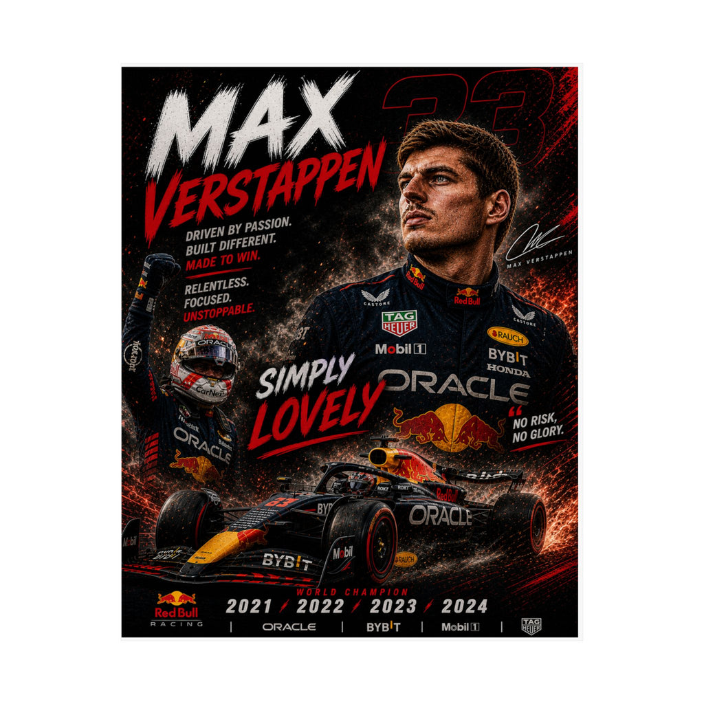 Max Verstappen Matte Poster — Vertical Racing Print