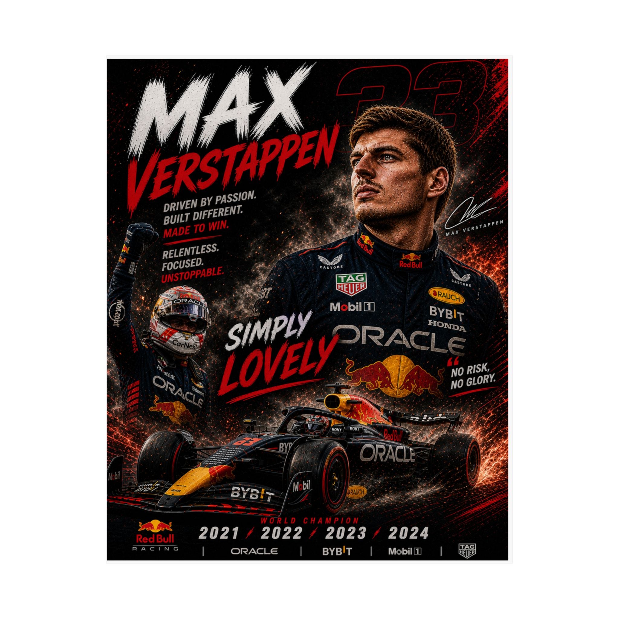 Max Verstappen Matte Poster — Vertical Racing Print