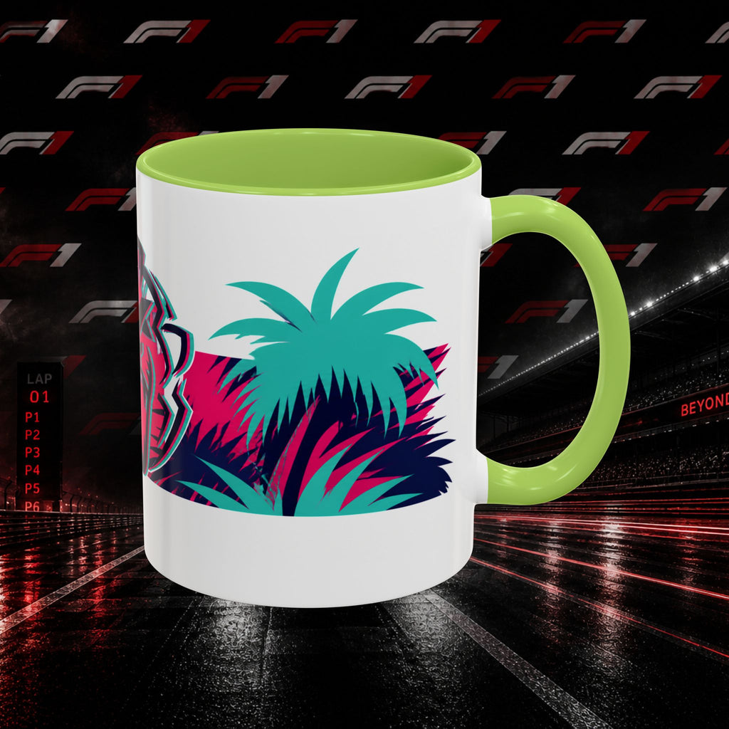 Verstappen Tropical Viper Accent Coffee Mug — Neon Palm Beach Design