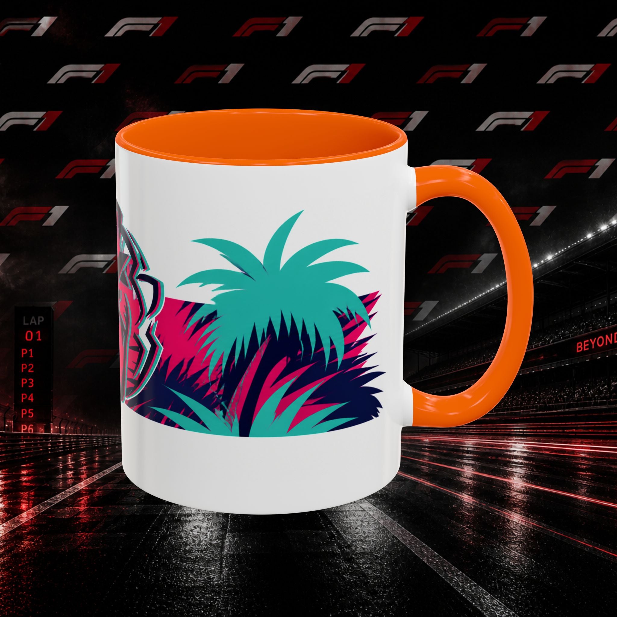 Verstappen Tropical Viper Accent Coffee Mug — Neon Palm Beach Design
