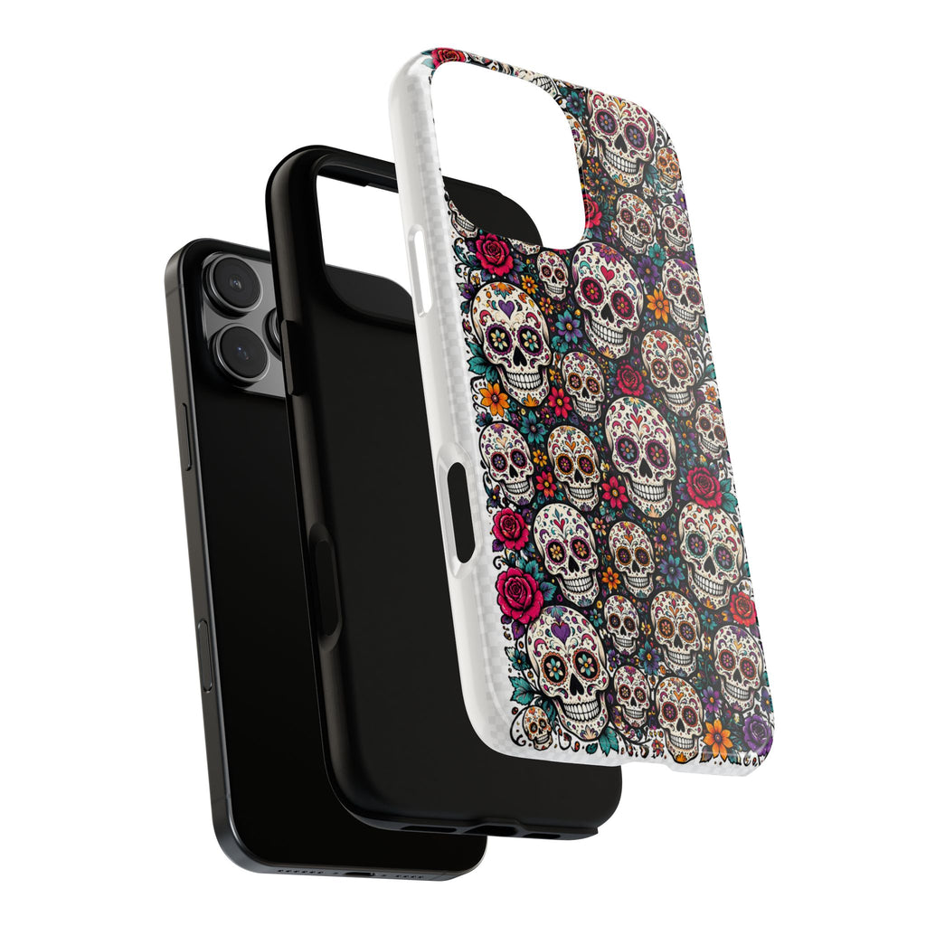 Sugar Skull Tough Phone Case — Floral Day of the Dead Protective Cover