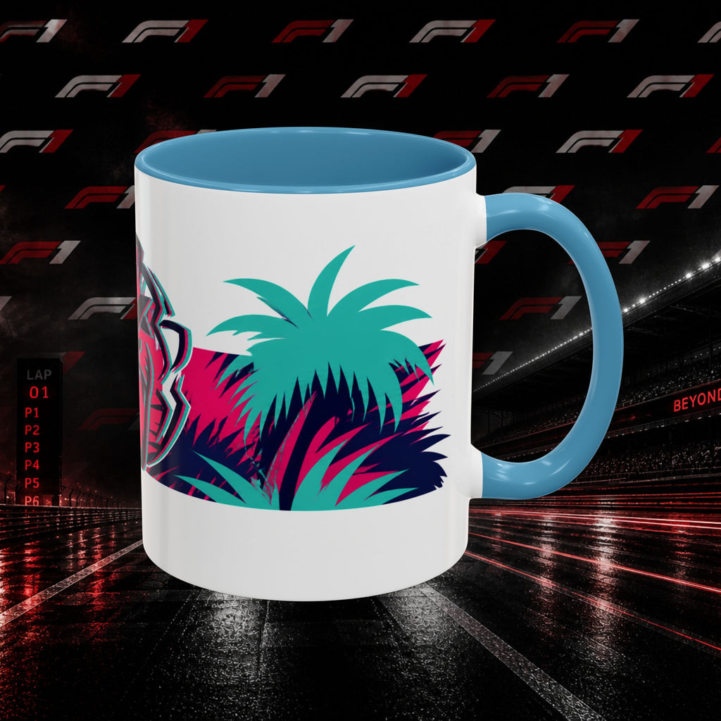Verstappen Tropical Viper Accent Coffee Mug — Neon Palm Beach Design