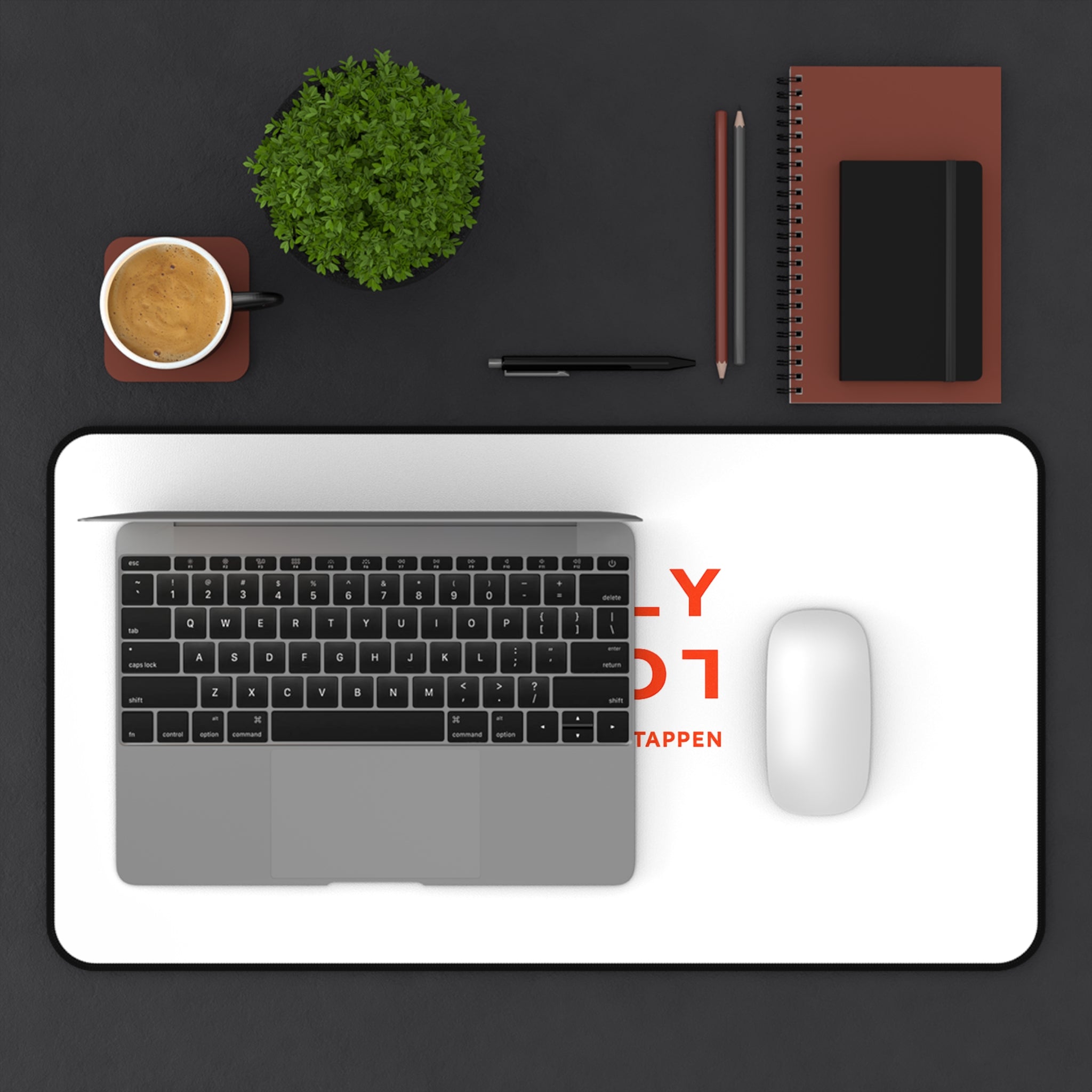 'SIMPLY LOVELY' Minimal White Desk Mat (Inspired by Max Verstappen)