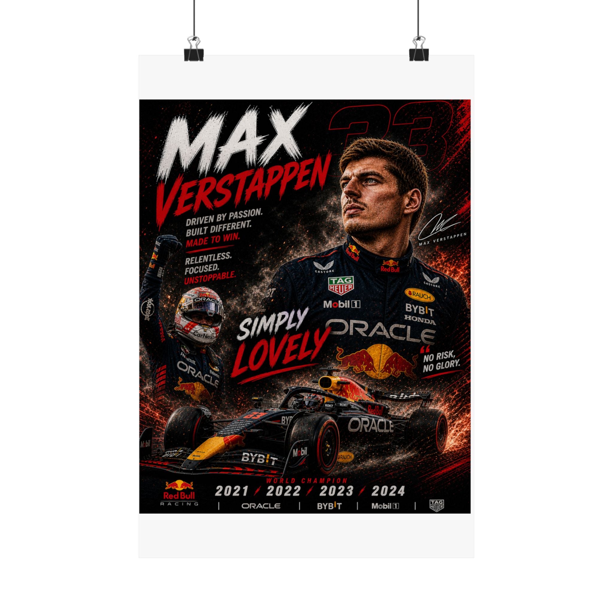 Max Verstappen Matte Poster — Vertical Racing Print