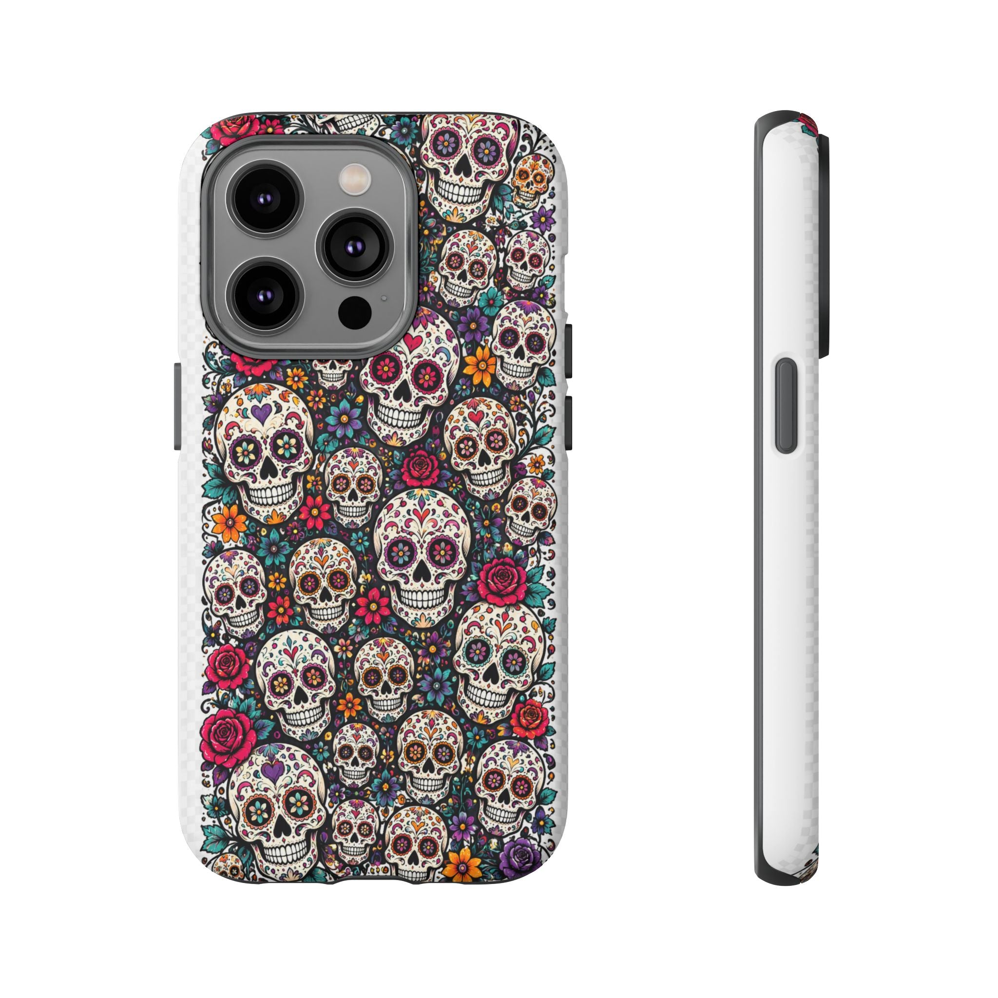 Sugar Skull Tough Phone Case — Floral Day of the Dead Protective Cover