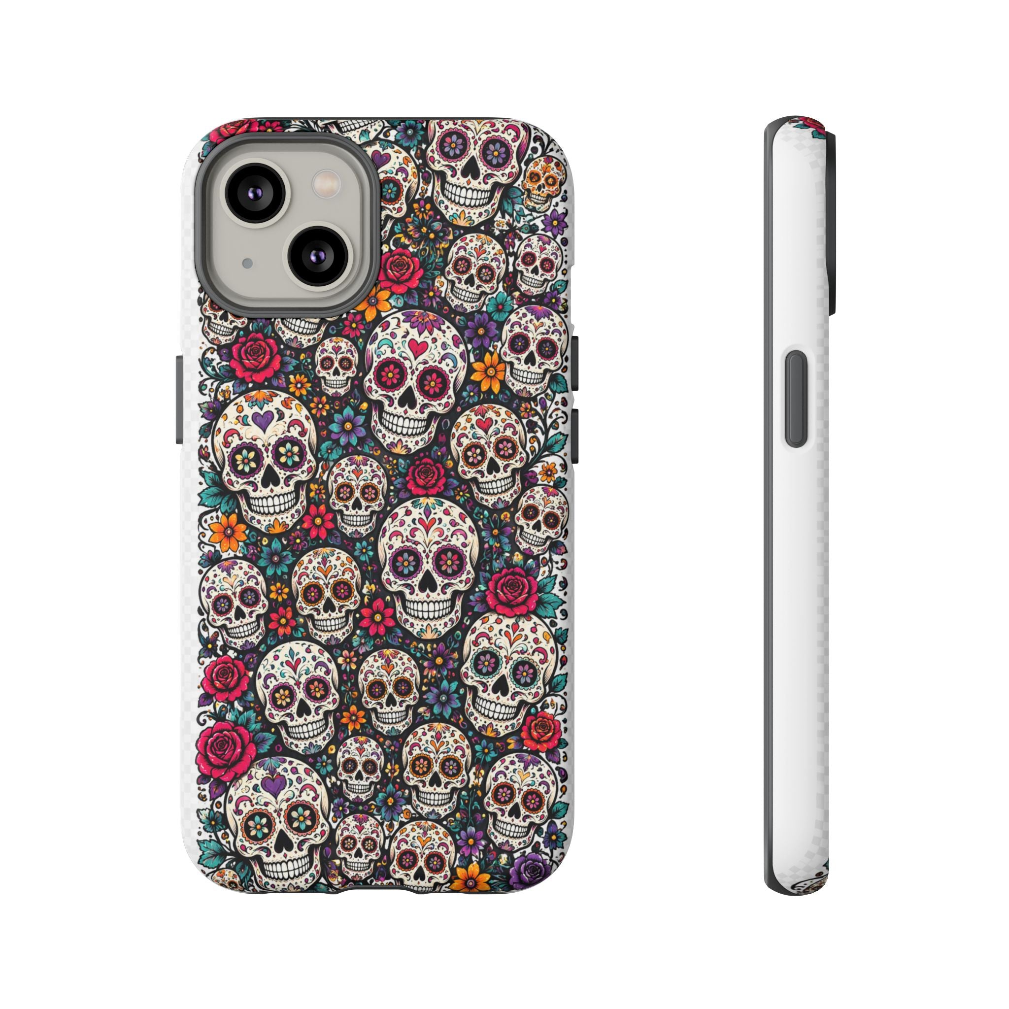 Sugar Skull Tough Phone Case — Floral Day of the Dead Protective Cover
