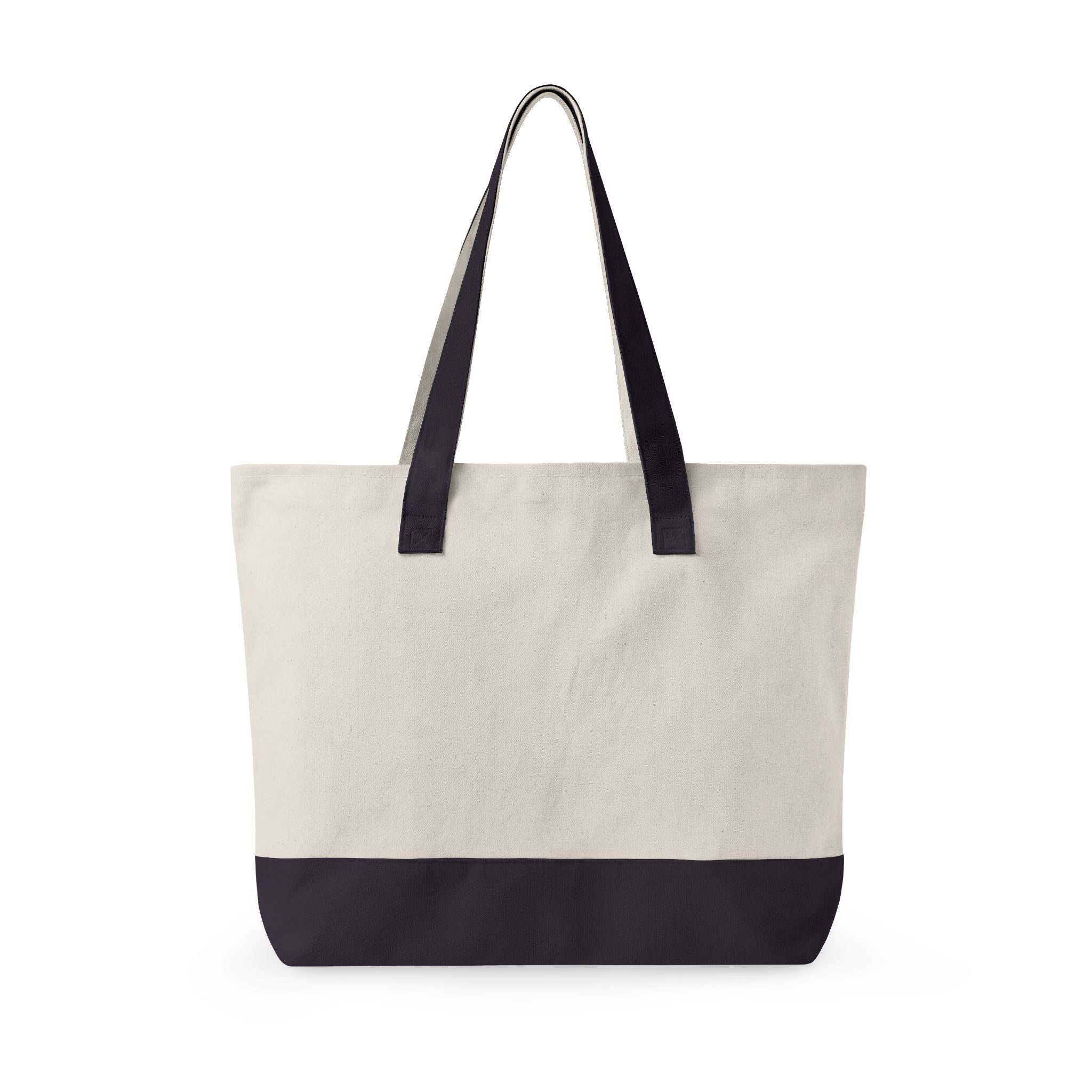 "Beach Bag / Beach Necessities" Zippered Canvas Tote, Summer Beach Tote Bag